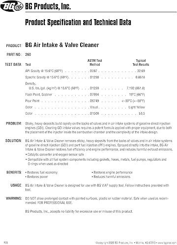 Smilyeez BG GDI - Limpiador de válvulas y admisión de aire PN 260 con destornillador de bolsillo (2)