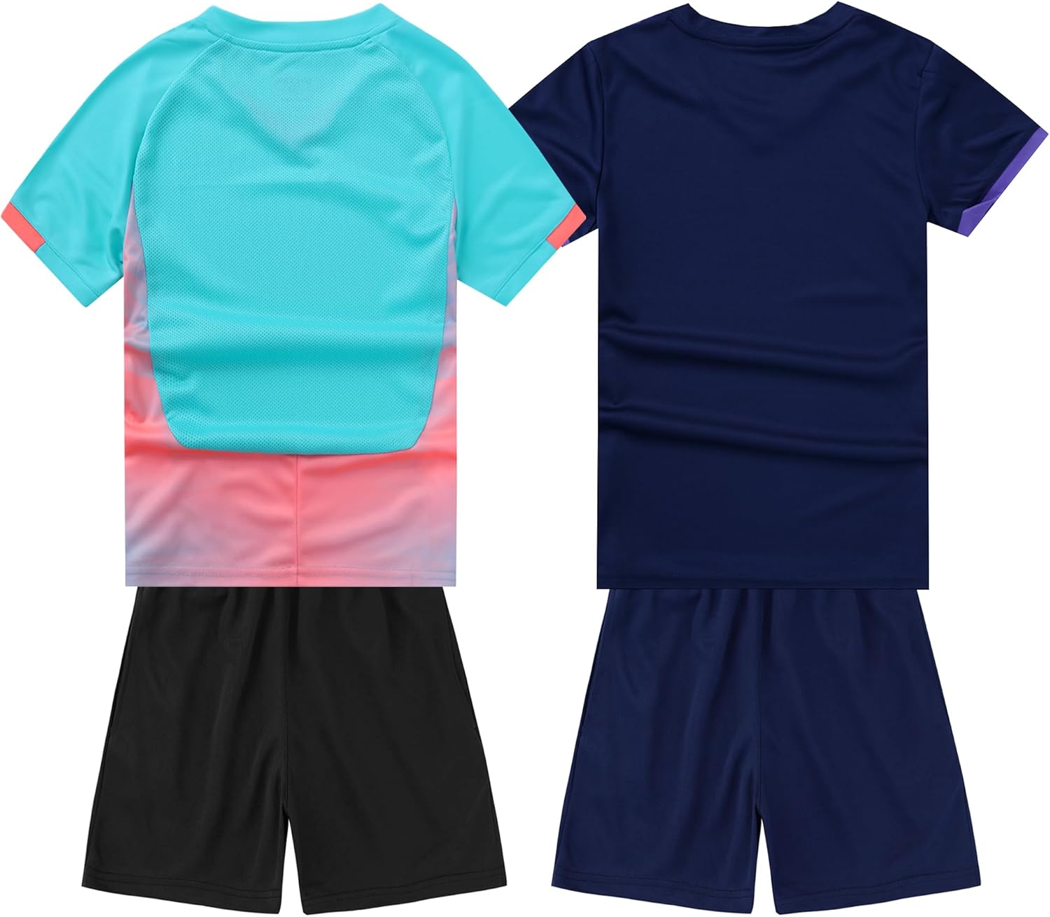 Boy's 2-Pack Soccer Jersey and Short Sets Quick Dry Sports Team Training Uniform Knit - Image 2