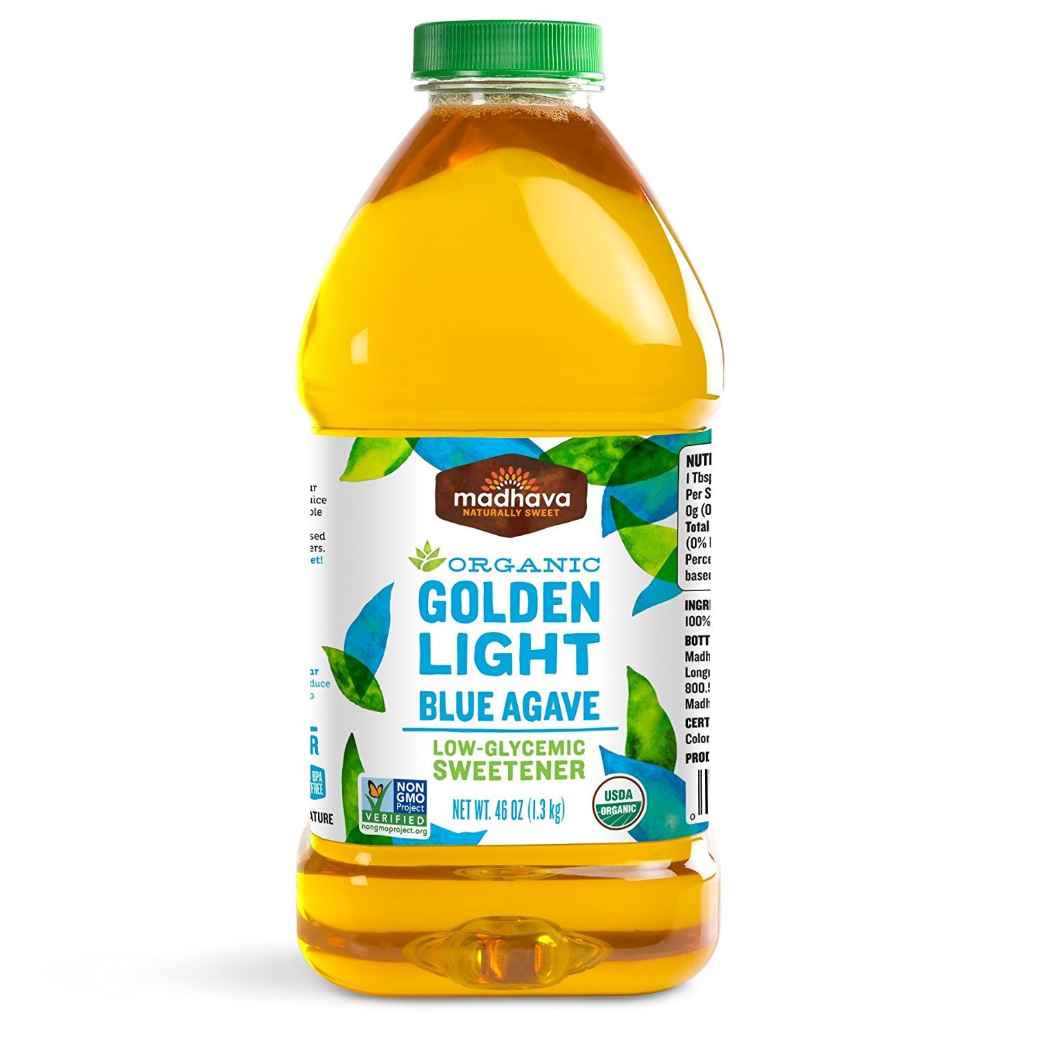 Madhava Organic Light Agave 100 Pure Blue Nectar Sugar Alternative Vegan Non Gmo Natural Liquid Sweetener 46 Oz. Pack Of 2