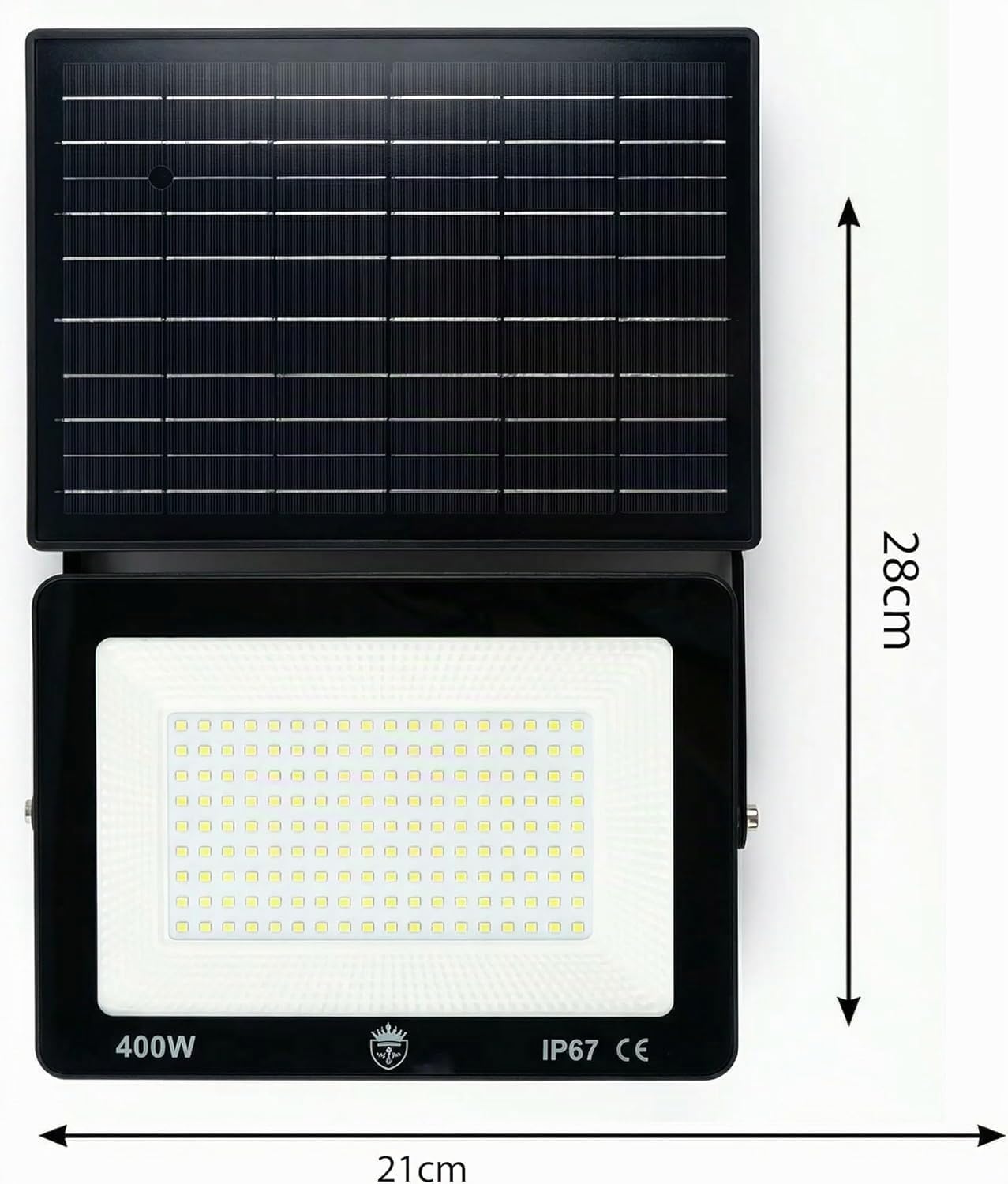 081 Store - 2 PEZZI Faro LED Esterno con Pannello Solare 400W 170 LED, Faretto Solare con Crepuscolare IP67