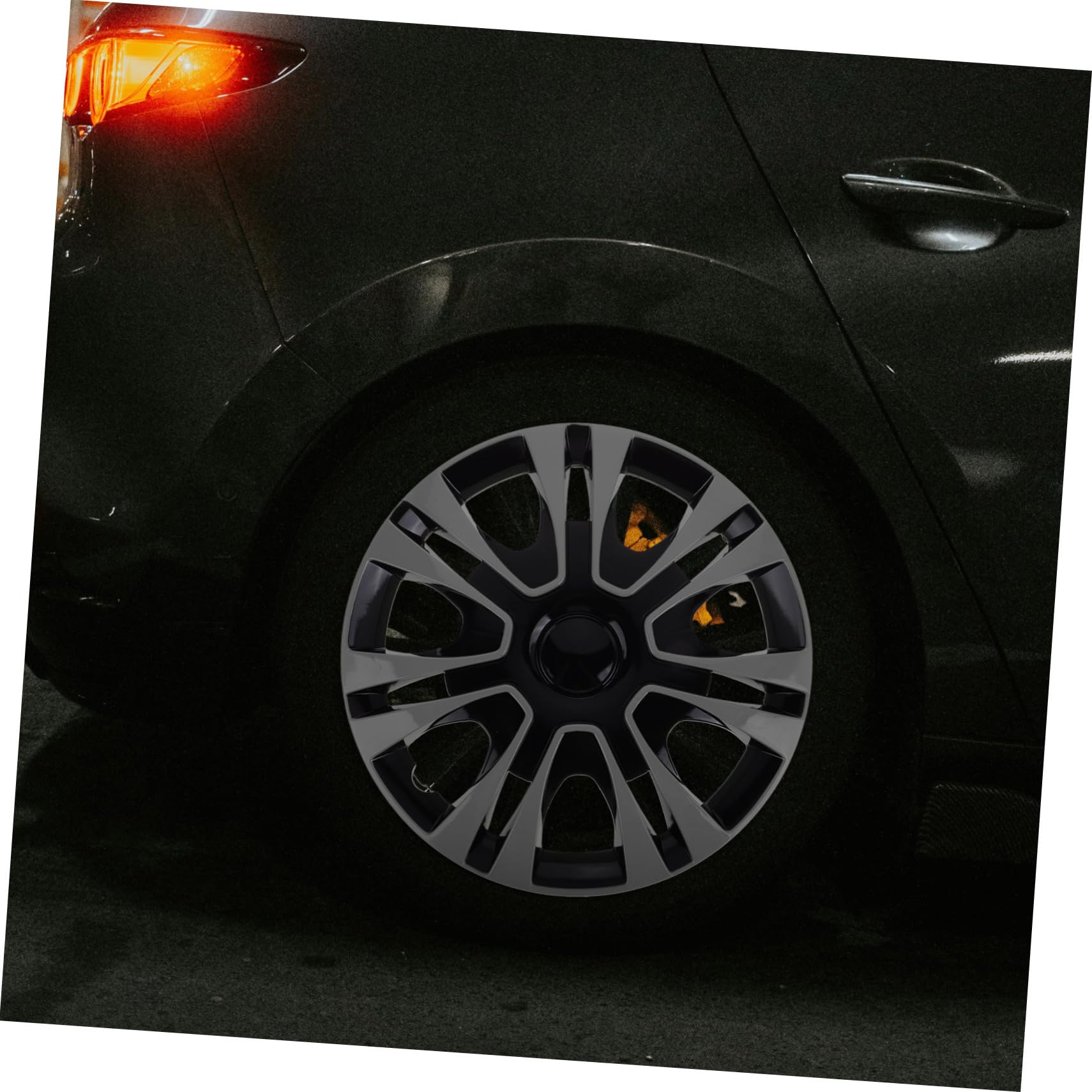 GLEAVI Coprimozzi Neri Universali 14 Pollici Copriruota Auto Impermeabile Accessori Per Veicoli Facile Installazione Design Elegante Protezione Pneumatici