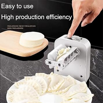 2023 New Electric Dumpling Machine with Spoon and Brush, Automatic Easy Dumpling Maker Machine, Automatic Rapid Forming Dumpling Machine Mold, Adjustable & Easy to Operate Home Dumpling Press (1PCS)
