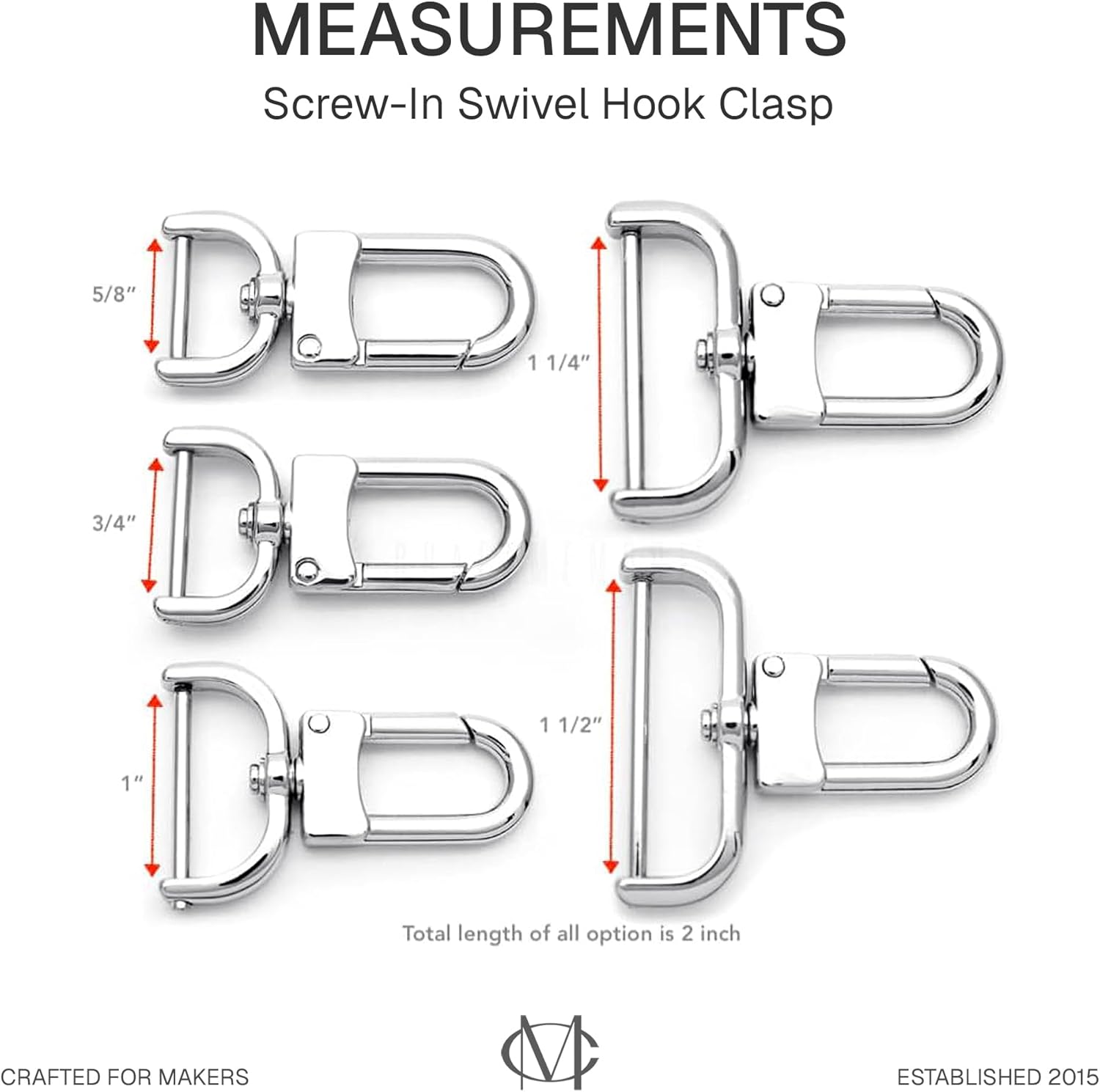 CRAFTMEMORE 2pcs Detachable Snap Hook Swivel Clasp w/Screw Bar VT99 Bag Strap Hardware Replacement (1 Inch, Brushed Brass) - Image 4