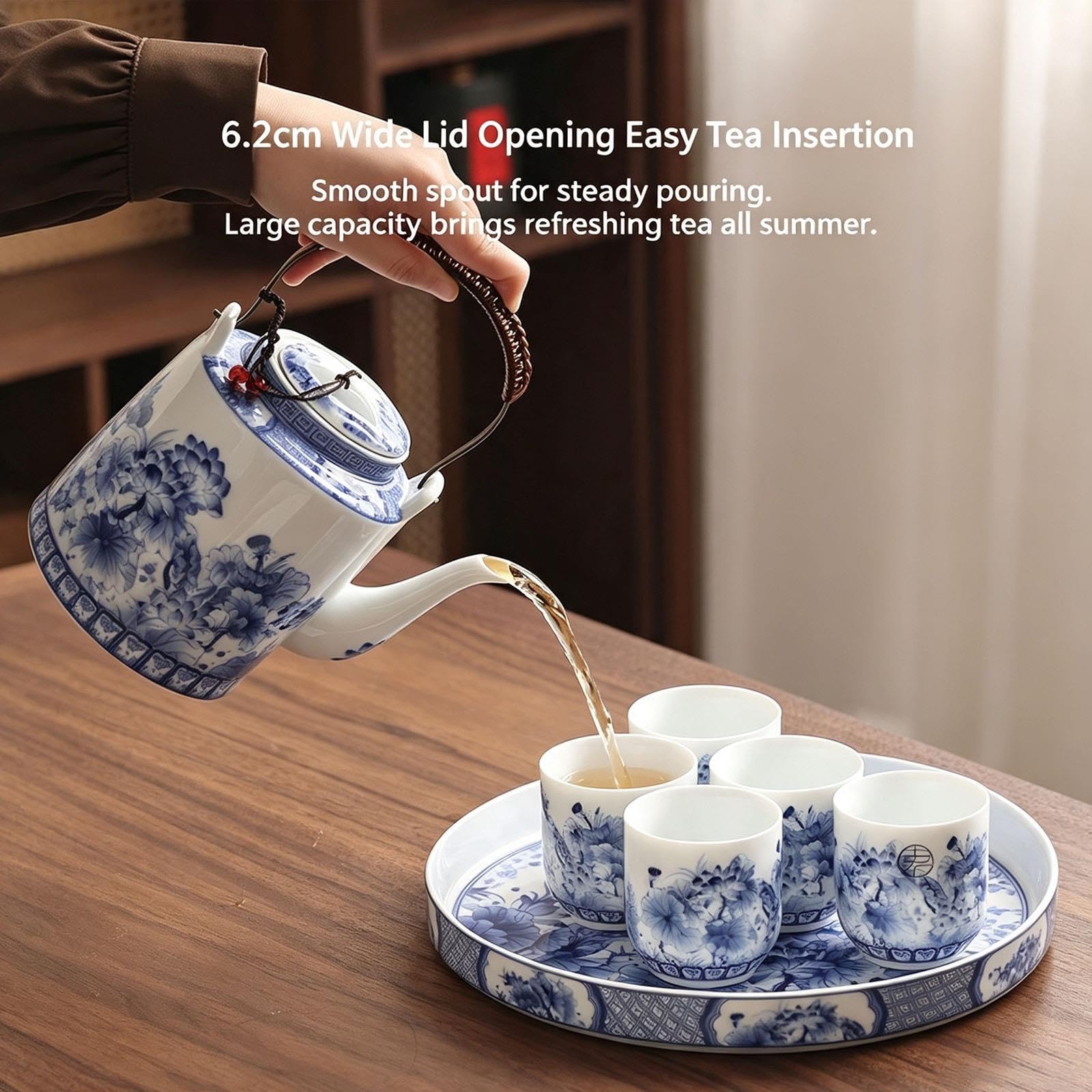 Czajnik O Dużej Pojemności Z Emaliowaną Białą Porcelaną Czajniczek