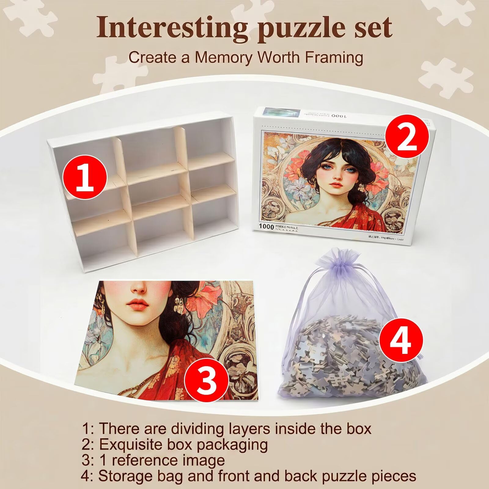 Bellezza Retro-3 Puzzle 4000 Pezzi per Adulti, Puzzle in Legno - Collezione Classica con Poster Incluso - Sfida di Concentrazione e Passatempo Antistress, Gioco per Famiglia, 141 x 87 cm f0-745
