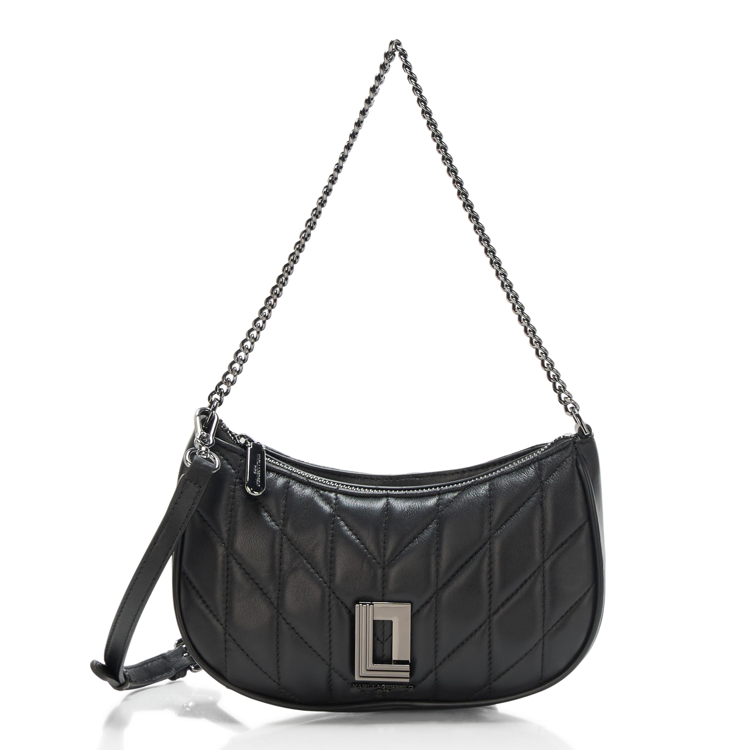 Karl Lagerfeld Paris Lafayette Demi Shoulder Bag, Black/Dark Gunmental