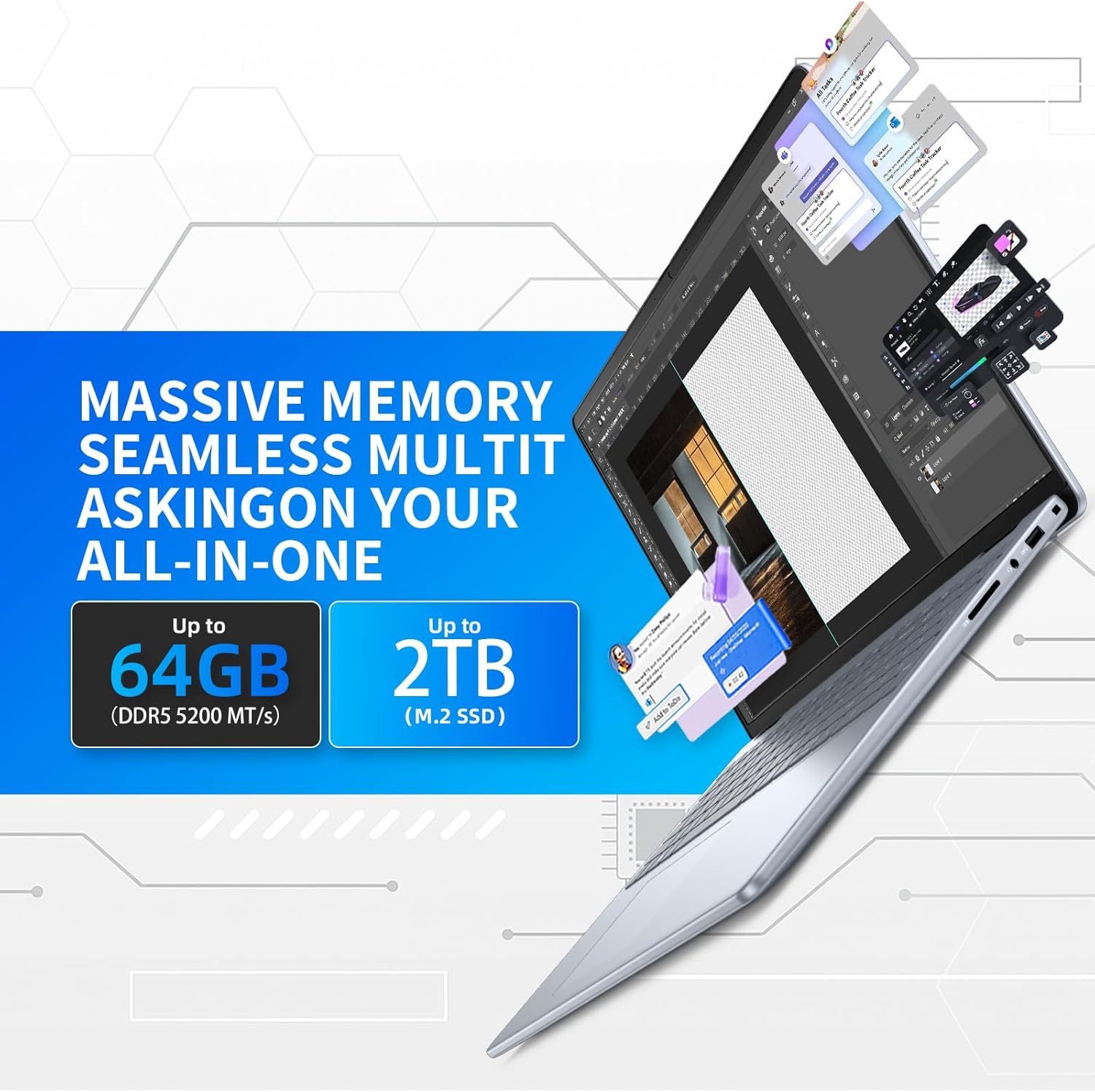 Dell Inspiron16 Touchscreen Laptop Computer • FHD+ 300nits Display • Intel-10-Core 7 150U CPU • Fingerprint • Backlit KB • Win 11 Pro PC w/Accessoires for Business & Students(32GB DDR5 RAM, 1TB SSD) 32GB DDR5 RAM | 1TB SSD image 5 of 7 B0FM42JN6M