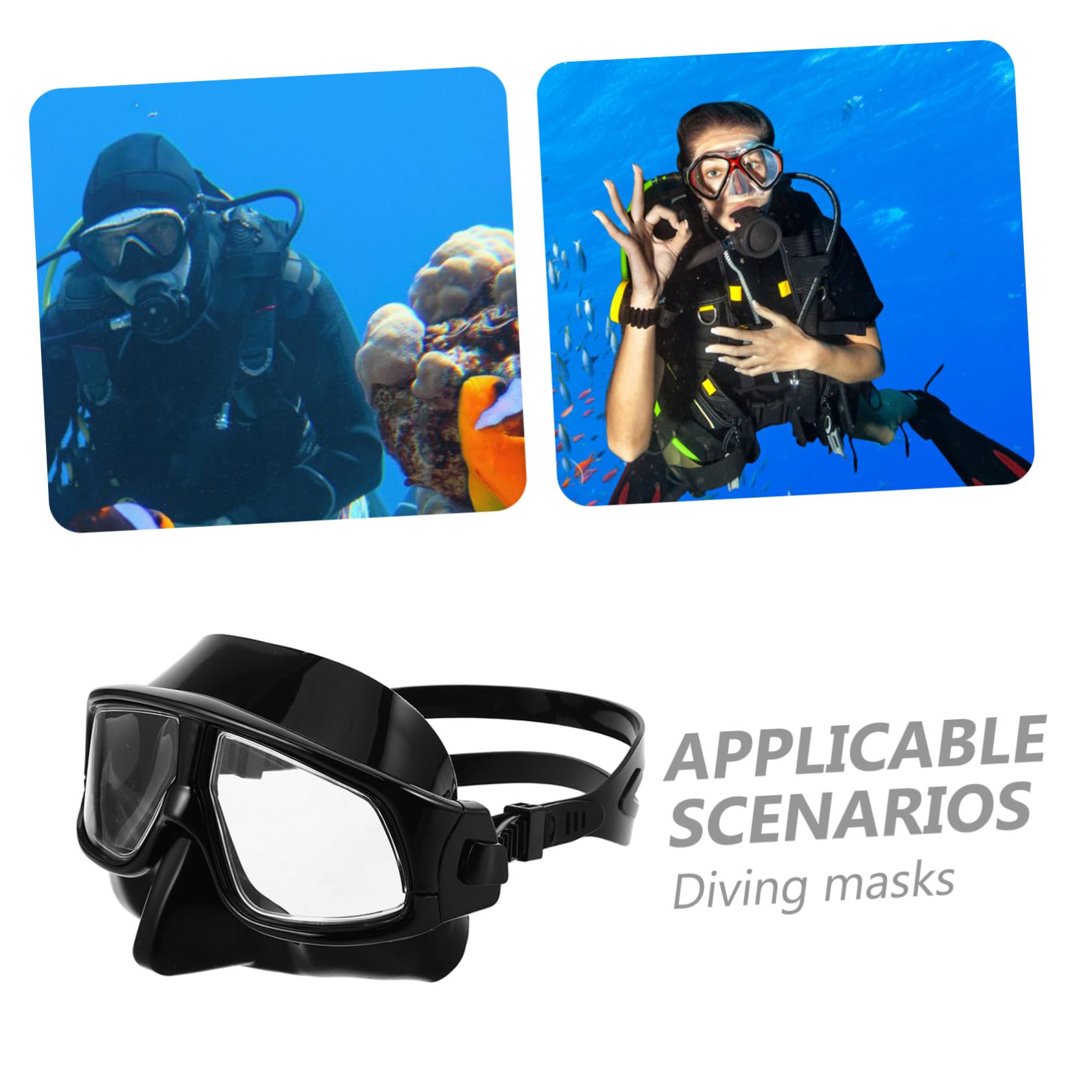UPKOCH Máscara de Buceo con Correa Ajustable para Snorkel y Buceo con Sellado Visión y Volumen para Adultos