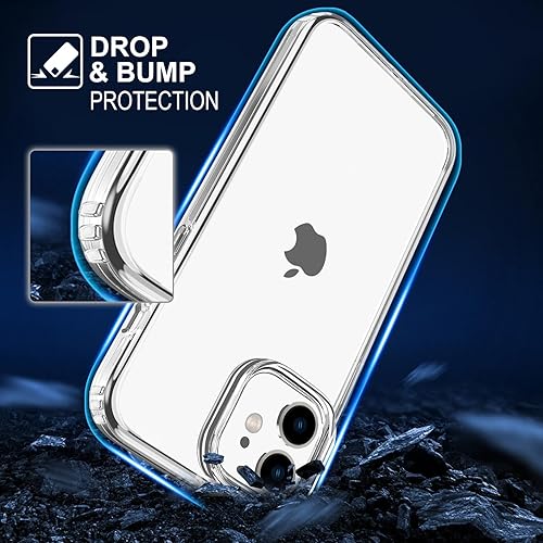Miniatura 4 de TENOC Funda para teléfono compatible con iPhone 12 e iPhone 12 Pro, funda transparente antiamarilleo parachoques protector cubierta trasera dura