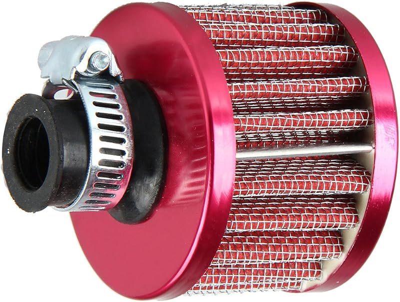 Filtro de ar cônico ESUPPORT vermelho para admissão automotiva – 12 mm, 1 unidade