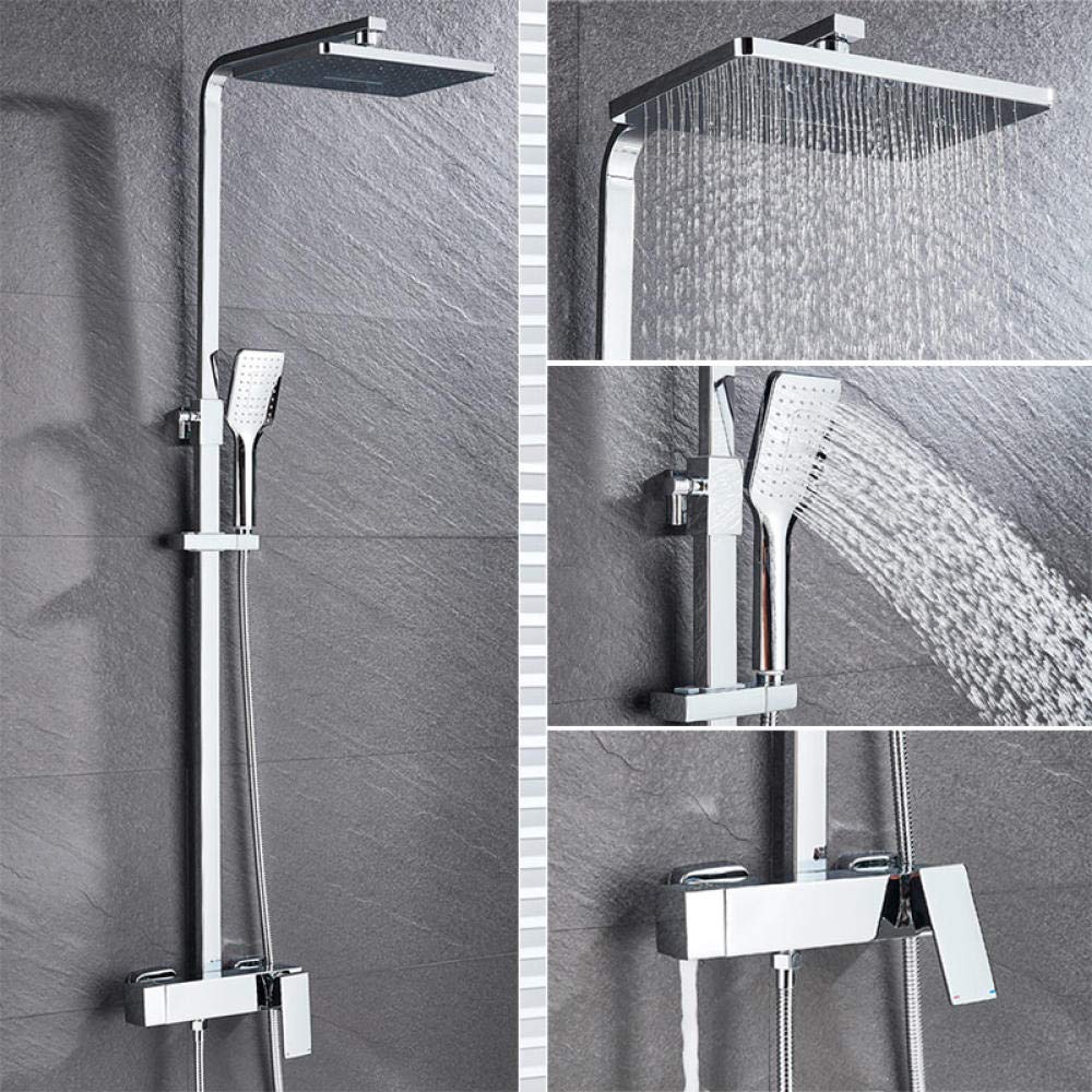 Robinet de douche en acier inoxydable avec colonne de douche noire mat et bec baignoire