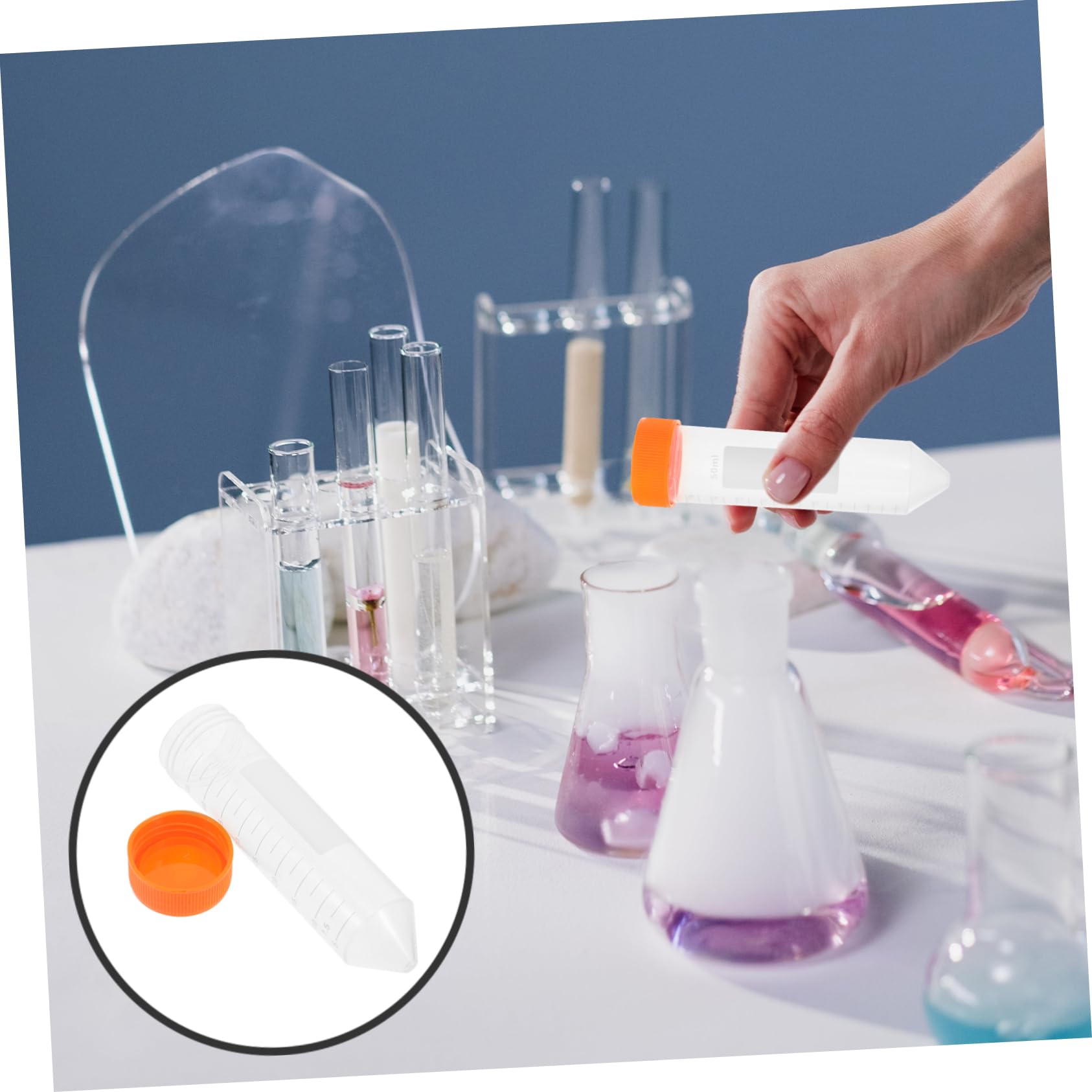 OSOLADY 25pcs Graduated Centrifuge Test Tube Small Vials Storage Tubes Centrifuge Tubes Test Vials Scientific Experiments Test Tubes Clear Tubes Transparent Plastic