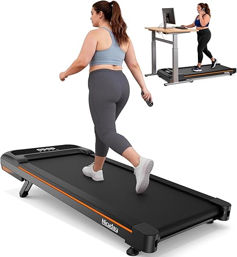 Niceday Walking Pad Treadmill with 10% Auto Incline, 400lbs Capacity, Under Desk Treadmill for Home Office, 3HP Super Quiet, Magnetic Remote &