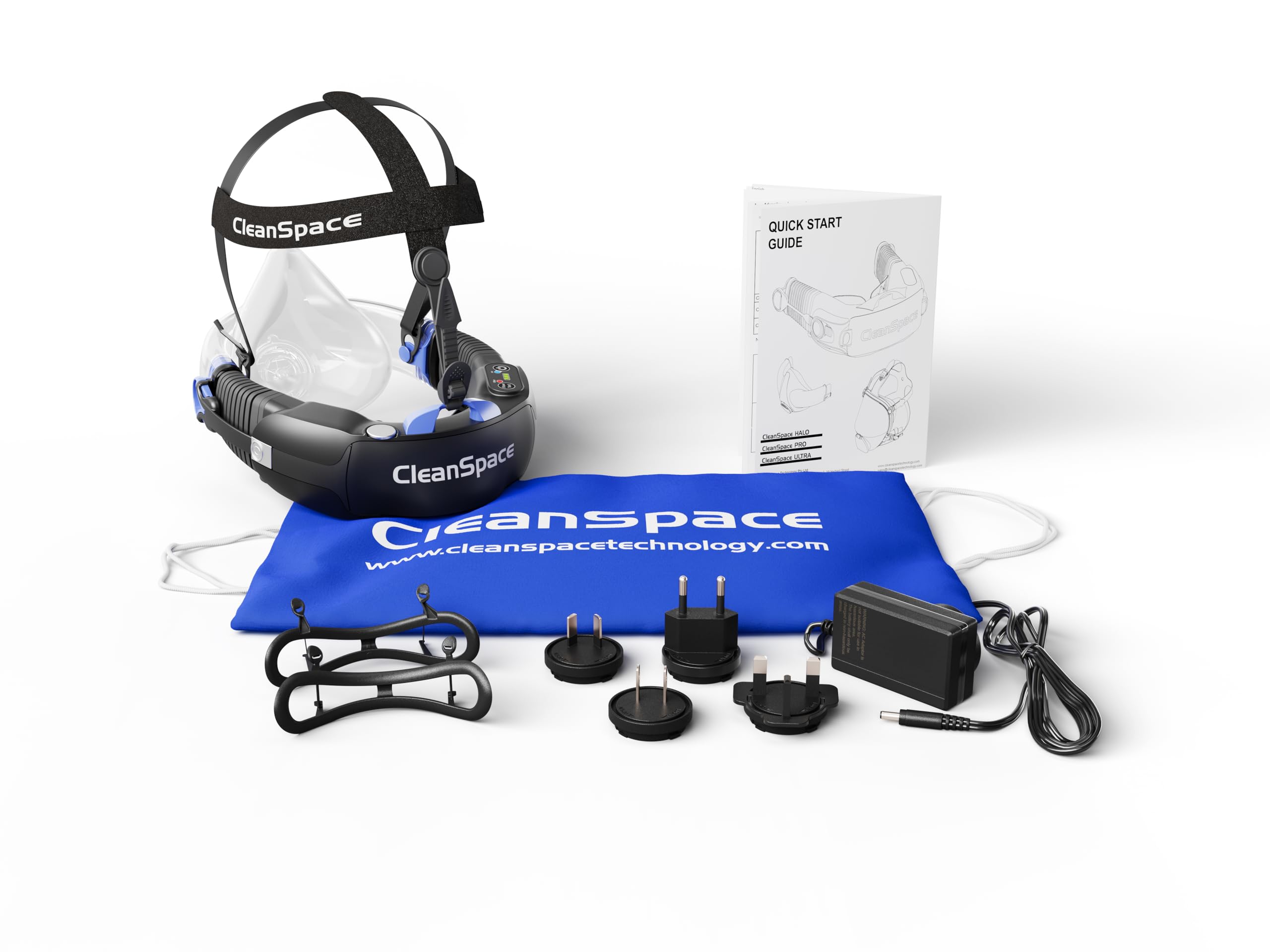 CleanSpace Work Kit - Größe: M – Leichtes, gebläseunterstütztes Atemschutzgerät mit P3 TM3 Filter, AirSensit Technologie, Atemschutz gegen Partikel und Staub