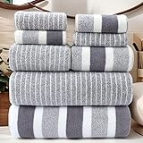 BSOON Juego de Toallas de Baño de 8 Piezas, Súper Suaves, Muy Absorbentes, livianas, de Secado Rápido, Incluye 4 Toalla...