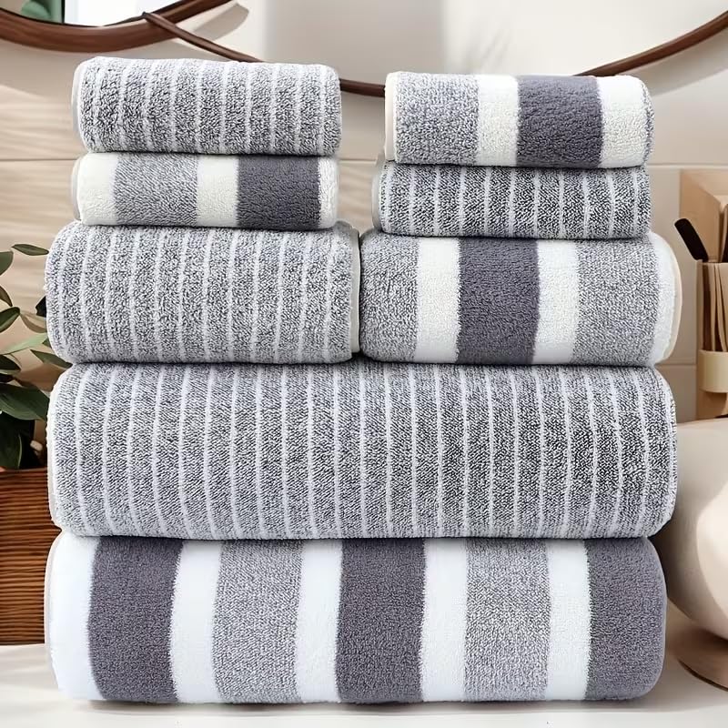 Consejos para Comprar Toallas, tabla con los diez mejores. 41 BSOON Juego de Toallas de Baño de 8 Piezas, Súper Suaves, Muy Absorbentes, livianas, de Secado Rápido, Incluye 4 Toalla de Mano, 2 Toalla, 2 Toalla de Baño, Playa, Piscina,...
