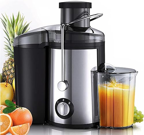 Máquina exprimidora, exprimidor de 800 W con boca grande de 3.0 pulgadas para frutas y verduras enteras, extractor de jugo con 3 velocidades, fácil