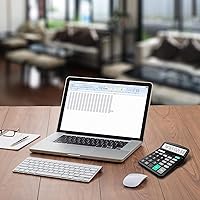 Vista 13 de Calculadora, Splaks - Calculadora de escritorio funcional estándar, batería solar y AA, calculadora electrónica de doble potencia con pantalla 2