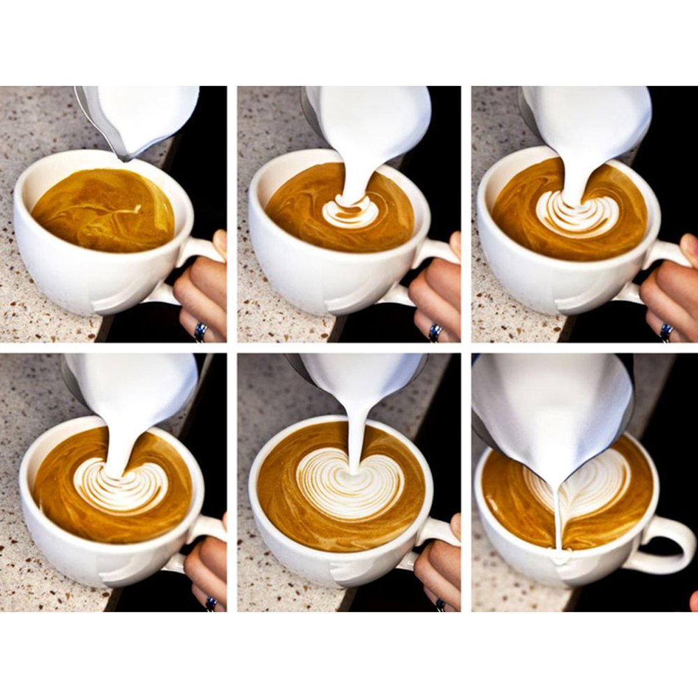 600ml Milk Jug Frothing Pitcher Stainless Steel Coffee Frothing Jug,with Thermometer, for Coffee Cappuccino Espresso Latte - Image 3