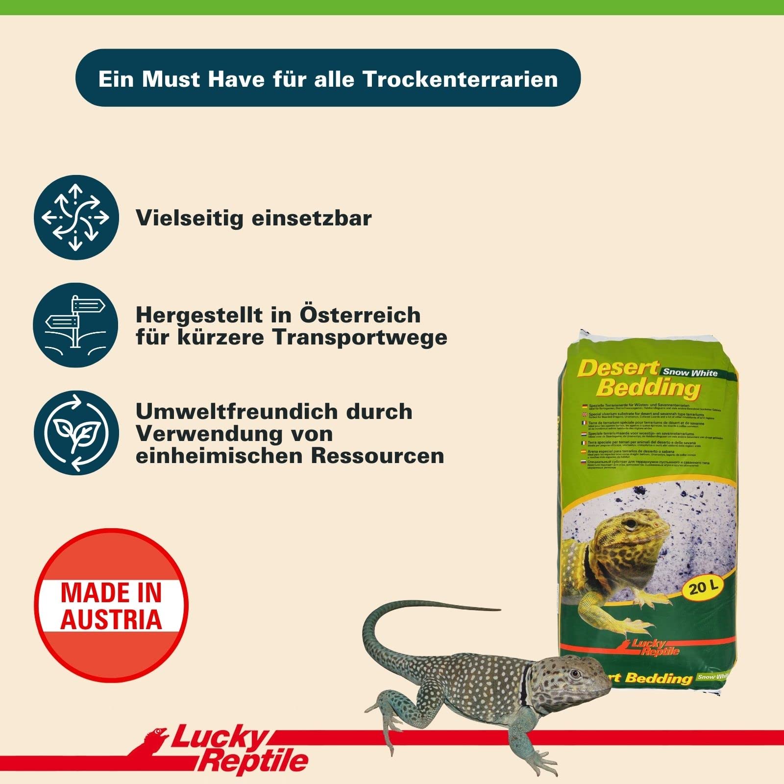Lucky Reptile Desert Bedding 'Snow White', Inhalt:20 Liter