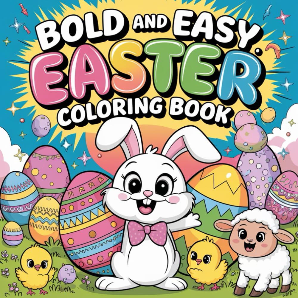 Bold and Easy Easter Coloring Book for Kids: A Fun and Relaxing Coloring Activity Book for Kids Ages 4-8 with 97 Pages of Easter-Themed Designs