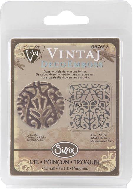 Sizzix DecoEmboss Embossing Folder 2.725"X2.375" by Vintaj-Deco Motif