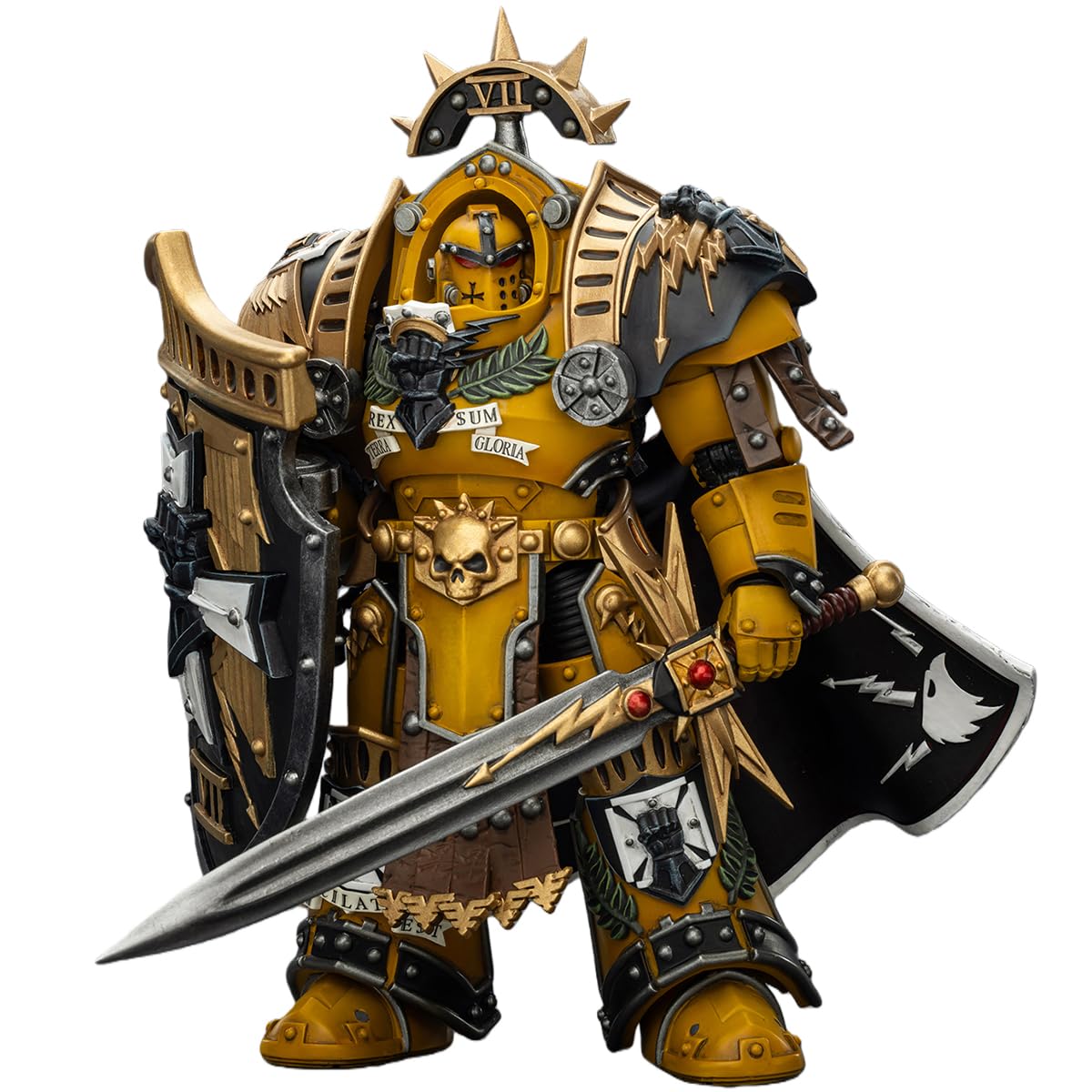 HIPLAY JOYTOY Warhammer JT03295 Imperial Fists Legion Praetor w Zbroi Tartaros z Mieczem Mocy i Tarczą Vigil Storm 1/18 Figurka Akcji