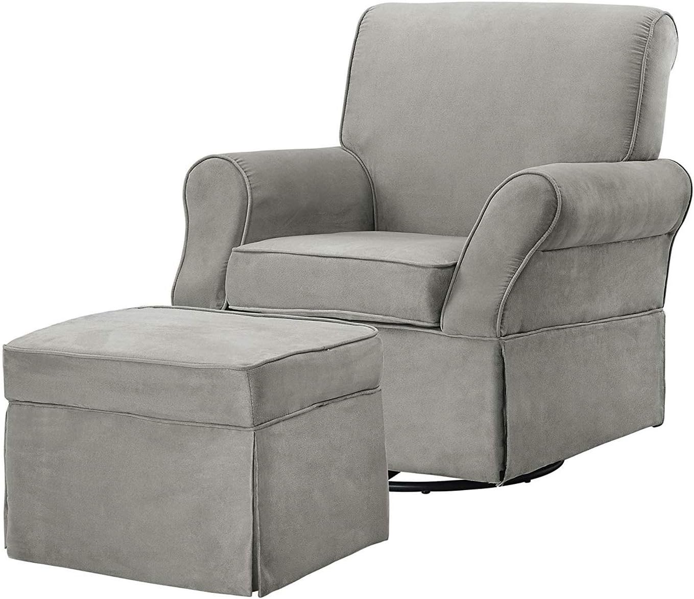 Amazon.com: Wood & Style Nursery Swivel Glider Chair and Ottoman Set ...