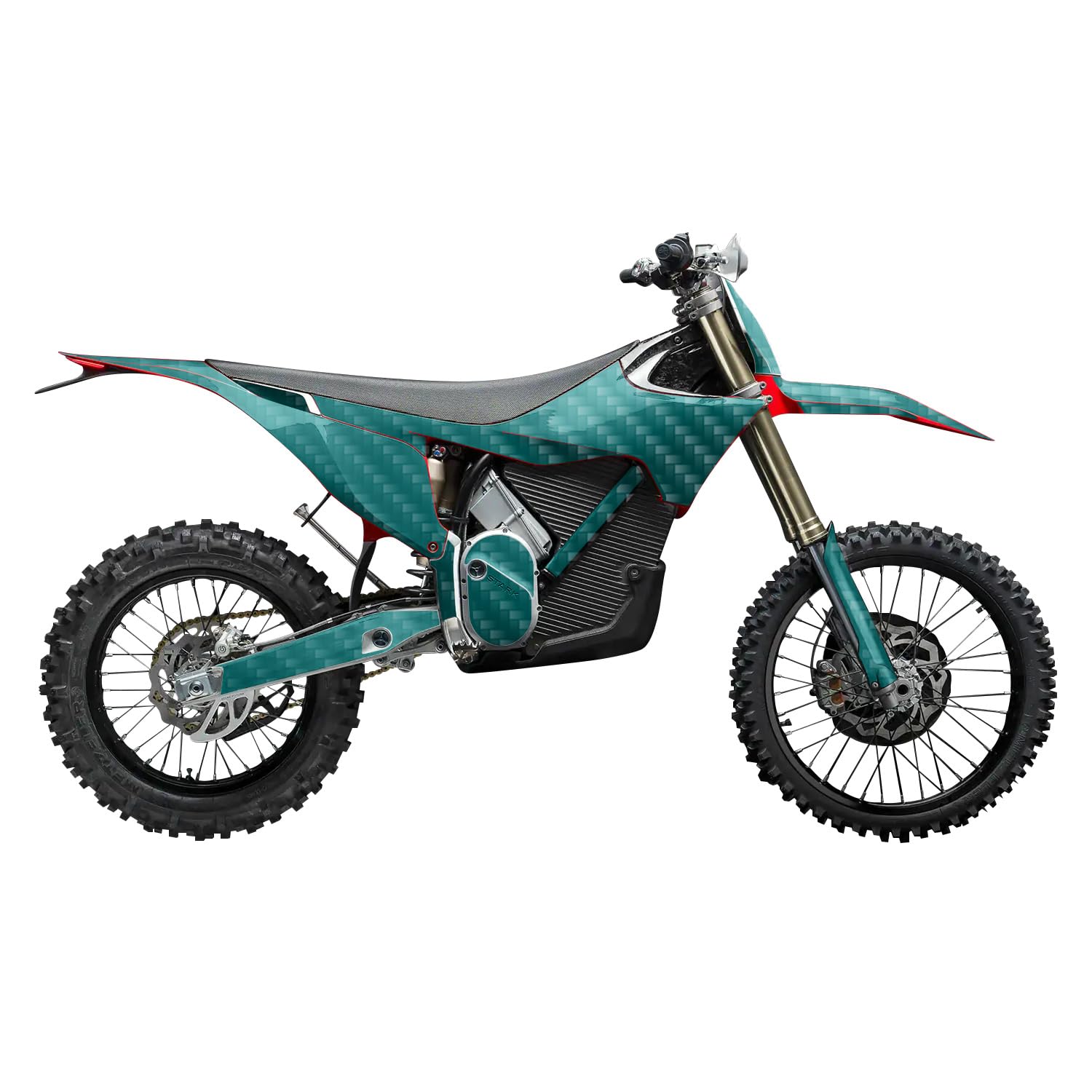 Carbon Fiber Stark Varg MX 2023-2025 Graphics Kit Wrap - Solid Teal - Varg MX Skin - Premium 3M Vinyl Protective Wrap Decal Cover - Easy to Apply | Crafted in The USA by MightySkins