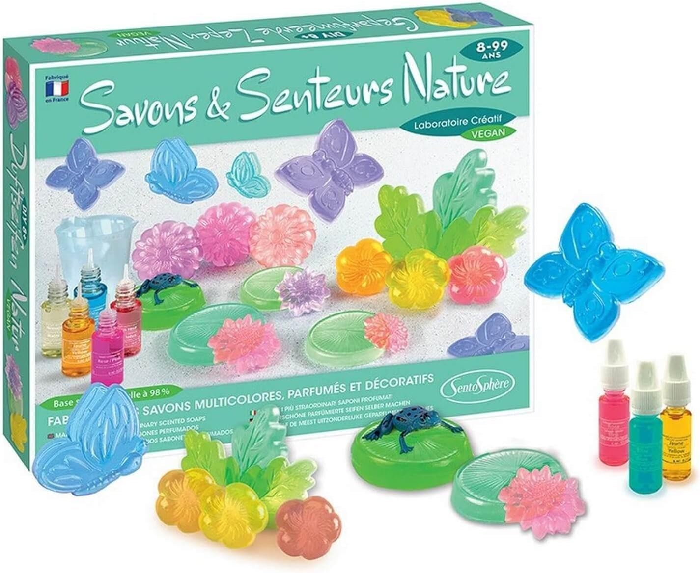 Sentosphère - Savons et Senteurs Nature - Coffret de savonnettes - kit DIY - Nénuphar, lotus, papillons ou grenouilles - A partir de 8 ans - 224