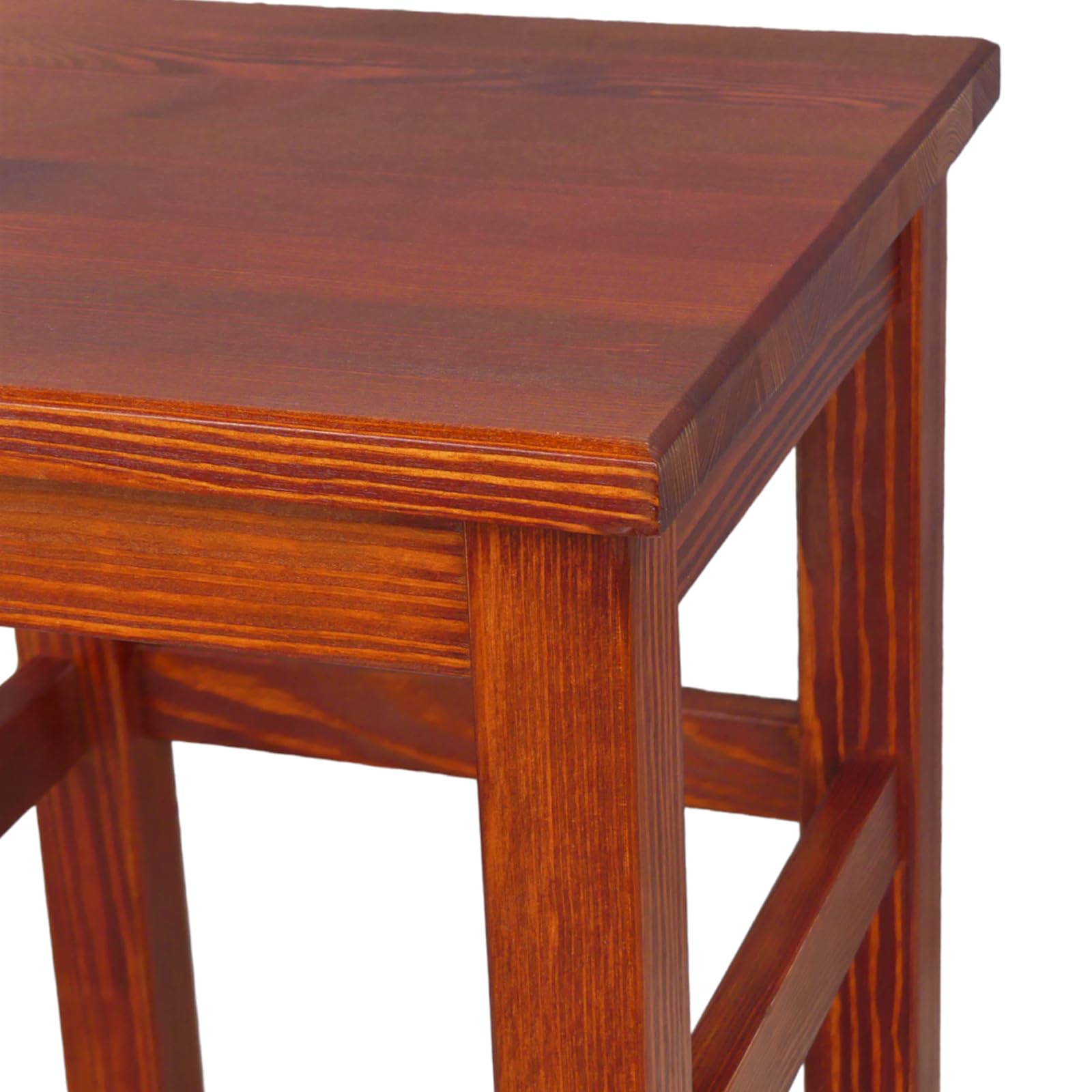 Holzhocker | Holzhocker 32 x 32 x 45 cm | Küchenhocker | Quadratischer Hocker | Rustikaler Stil | Einfacher Hocker | Holzschemel | Farbe: Calvados-Farbe gebeizt | 2 Stück
