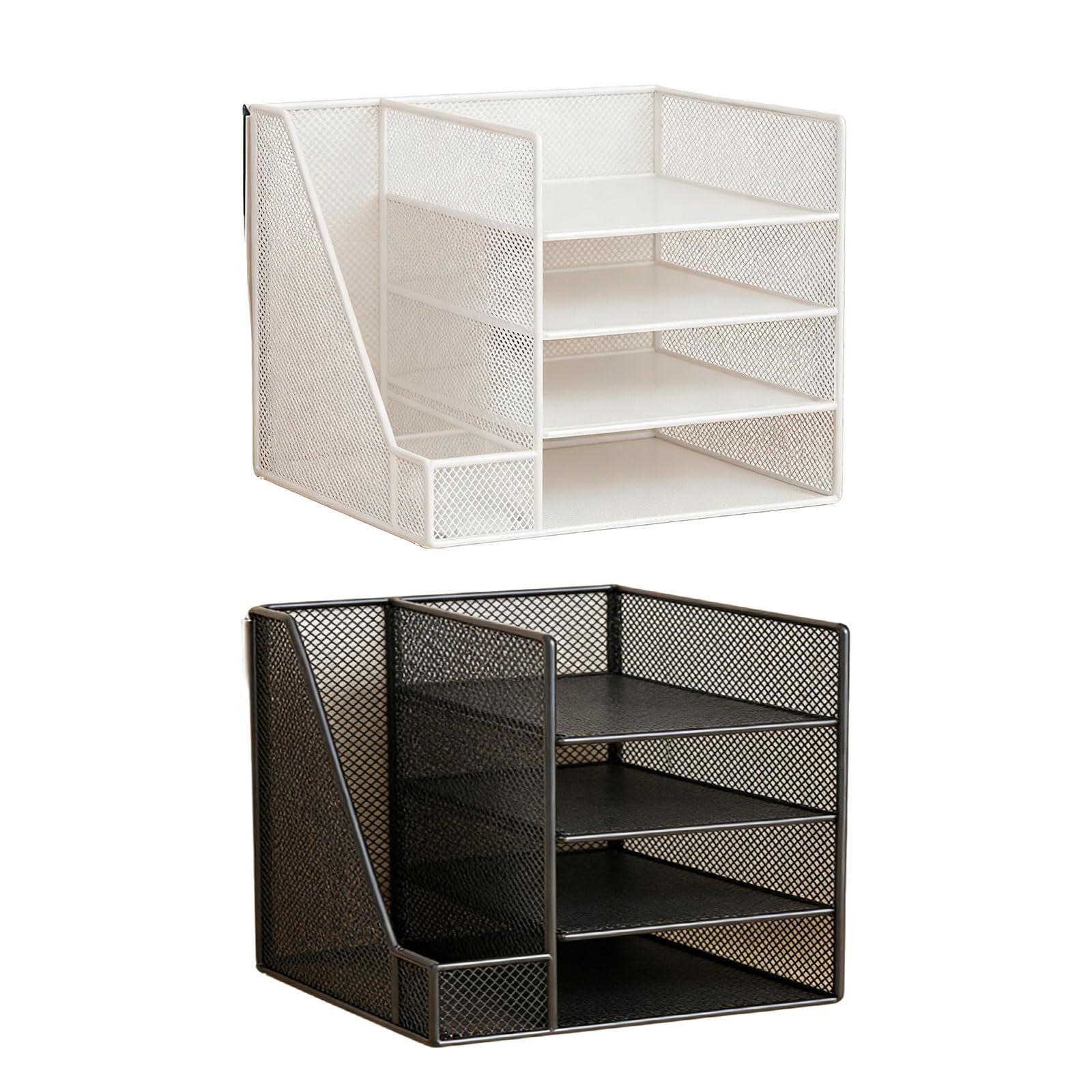 Schreibtisch Organizer mit Aktenhaltern, 4 Ebenen, Papier Briefablage, Organizer, Netze, Desktop Aktenorganisation, Bürobedarf, Papier Briefablage