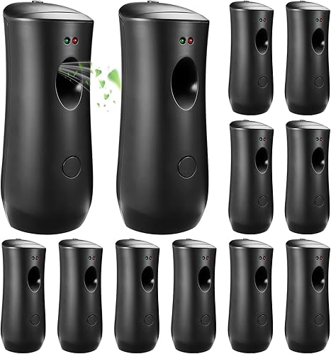 Paquete de 12 dispensadores automáticos de ambientador, montado en la pared o de pie, dispensador de ambientador automático rociador de aerosol para