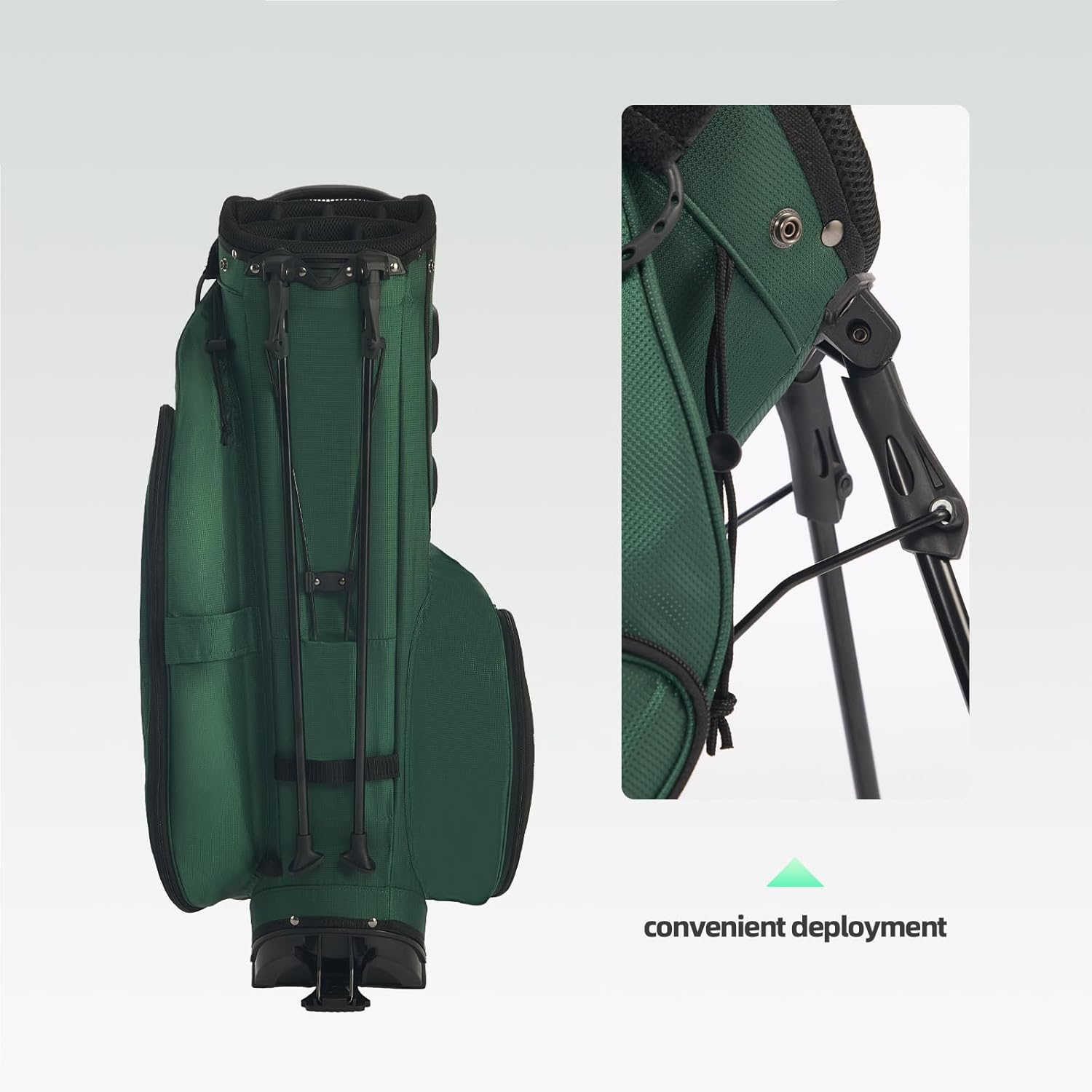 Golf Stand Bag 14 Way,Lightweight Golf Bags Full-Length Dividers,7 Zippered Pockets and Rain Cover,Durable Golf Bags for Men Women Green, Free Shoe Bag