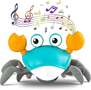 Crawling Crab Baby Toys Infant: Tummy Time Toy for 3 4 5 6 7 8 9 10 11 12 Months Boy Girl - Walking Dancing Crawling Crab Toy for Toddler Age 1 2 3 4 - Music Light Birthday Gift 3-6 6-12 12-18 months