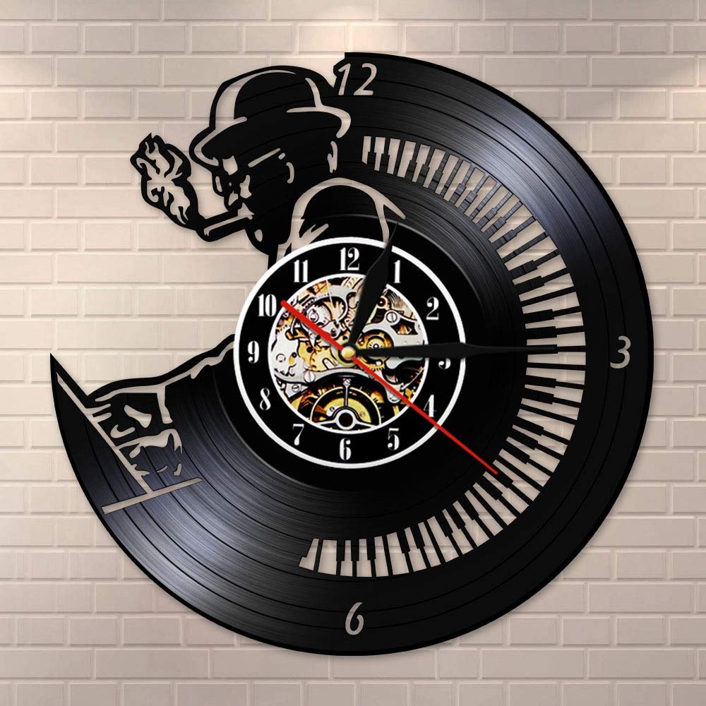 Orologio da parete con disco in vinile per pianista Orchestra sinfonica classica Sala da musica Studio Pianista Wall Art Musicista Insegnante di musica Regalo Dia 30cm 7 colori Orologio da parete in