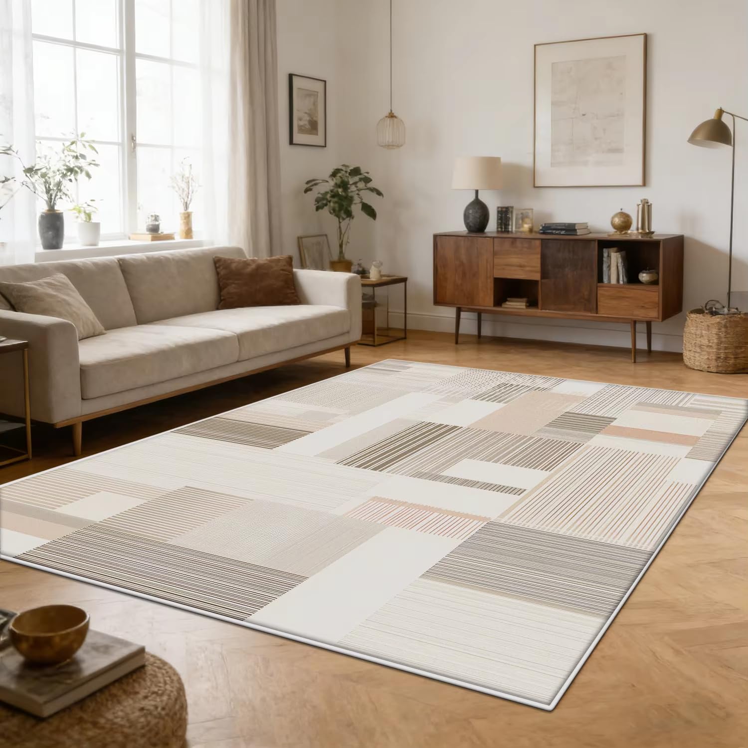 Tapis de salon moderne facile à nettoyer et pliable pour chambre et grand canapé