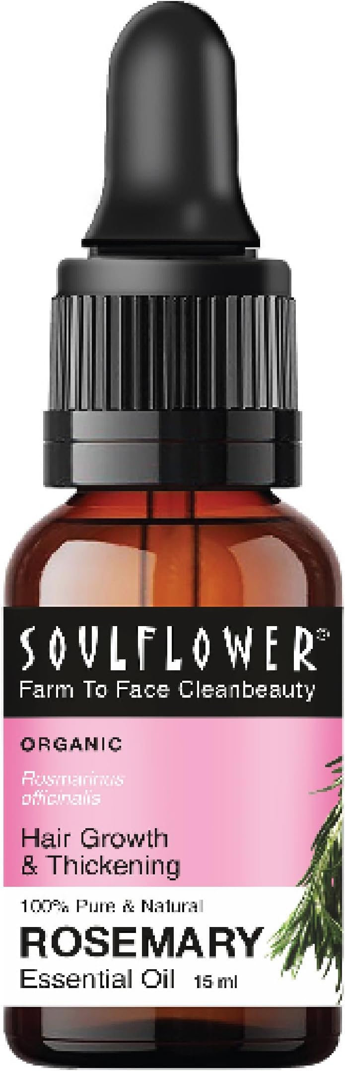 Rosemary Essential Oil for Hair Growth, Hair Fall Control, Nourishment & Strengthens, Skin Care| Clinically Proven and Ecocert Certified Organic 100% Pure & Natural Undiluted, 15ml