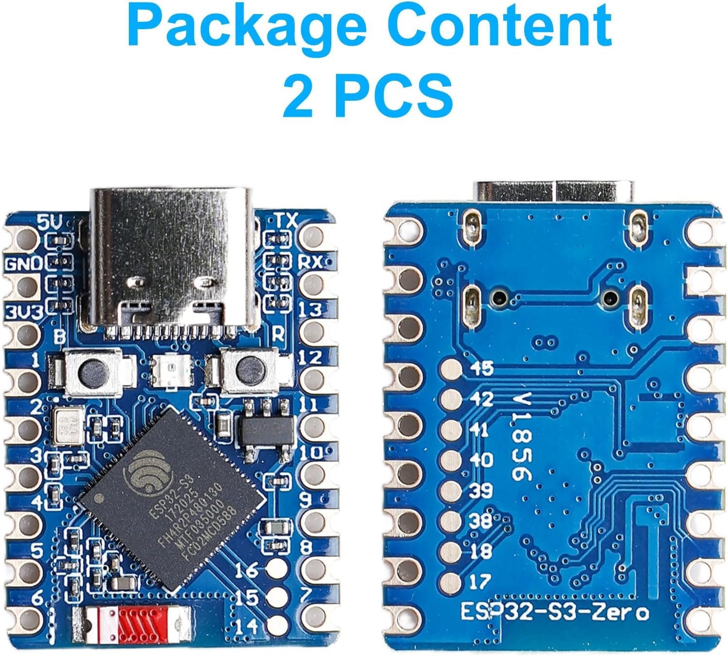 Zestaw 2 Kart Rozwojowych ESP32 ESP32-S3 opartych na ESP32-S3FH4R2 Dual-Core WiFi + Bluetooth, Mini Karta rozwojowa do projektów programistycznych