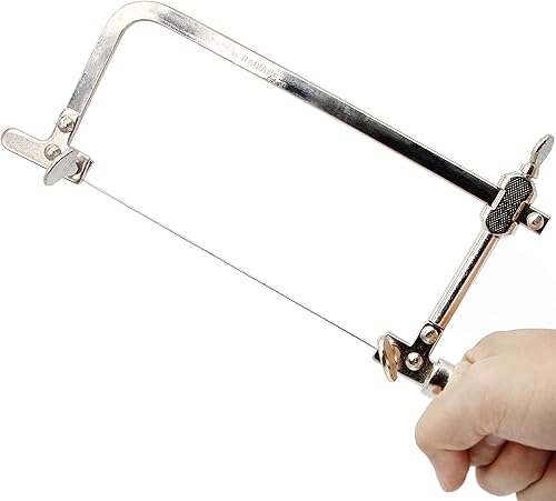 Miniatura 3 de Marco de acero de sierra de afrontamiento con alambre de diamante de 0.024 in de diámetro para piedra de jade cerámica vidrio madera metal corte