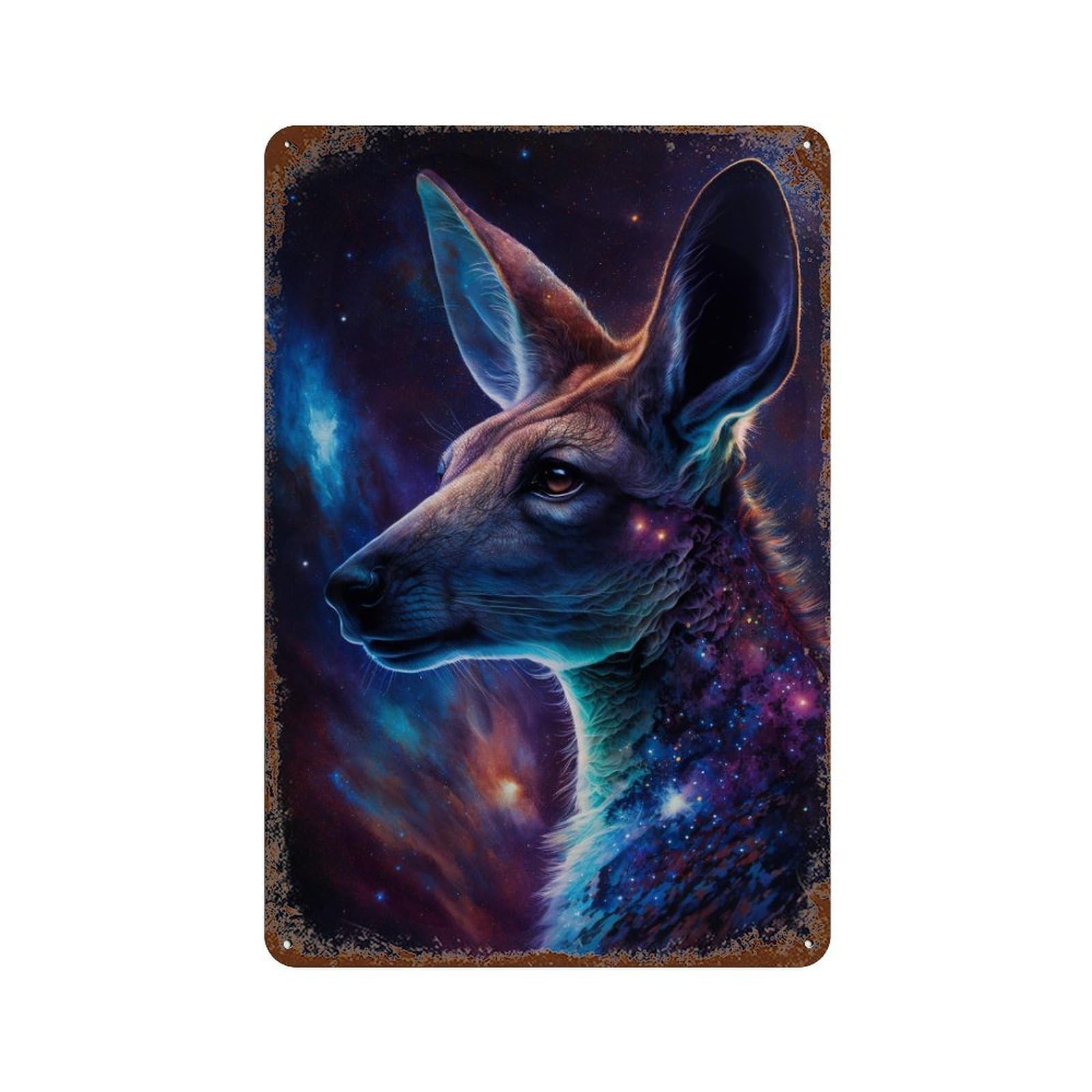 Cosmic Kangaroo Profile-4 Vintage Metal Tin Sign 11.8"x7.9", Novelty Wall Decor for Garage, Pub Or Kitchen