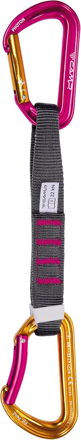 CAMP USA Photon Express KS Janja Quickdraws - 6-Pack of Lightweight Quickdraws for Sport Climbing