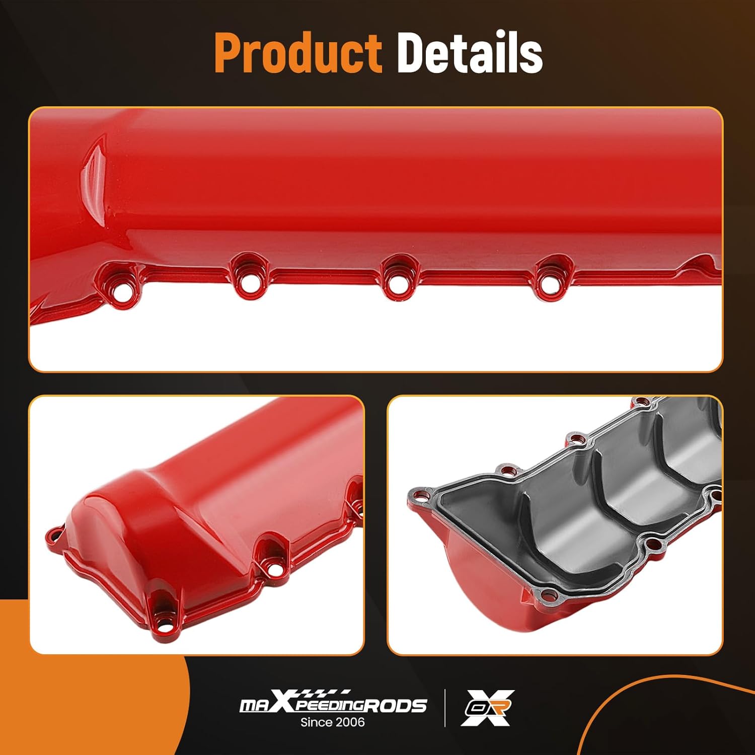 maXpeedingrods Upgraded Aluminium Engine Valve Cover for Dodge Ram 1500 Durango Dakota, for Chrysler Aspen 2007, for Jeep Commander Grand Cherokee 4.7L 2001-2007 Replace 53021828AA 53021829AD