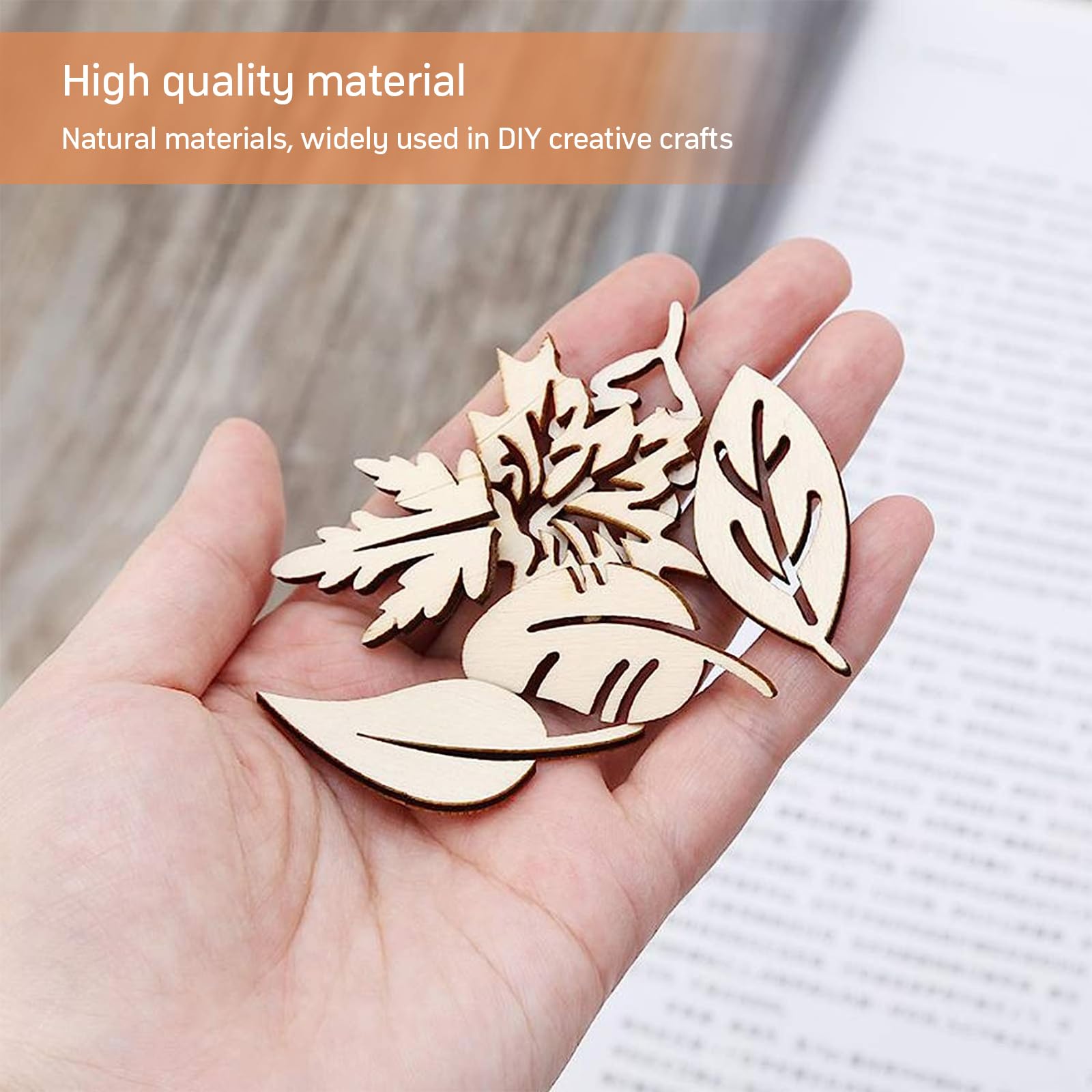 100pcs Décor En Bois Embellissements Copeaux De Bois Décoratifs Écureuil Champignon Feuille Formes Tranches De Bois Ornements Pour Bricolage Scrapbooking Fabrication De Cartes Artisanat