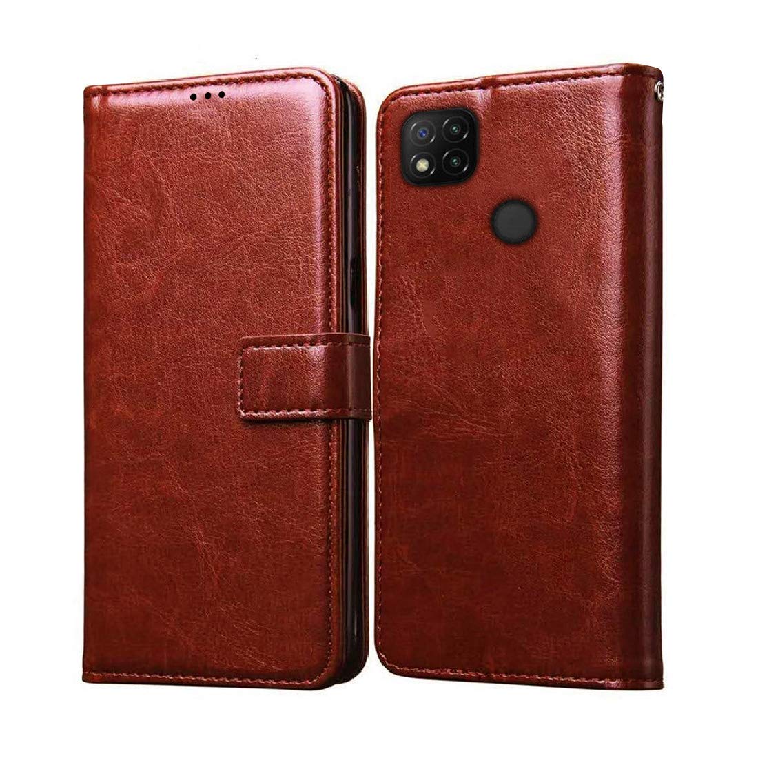 Amazon Brand - Solimo Flip Leather Mobile Cover (Soft & Flexible Back case) for Mi Redmi 9 / Redmi 9C / Redmi 9 Active - Brown (B08CSHMXCV) Amazon Price History, Amazon Price Tracker