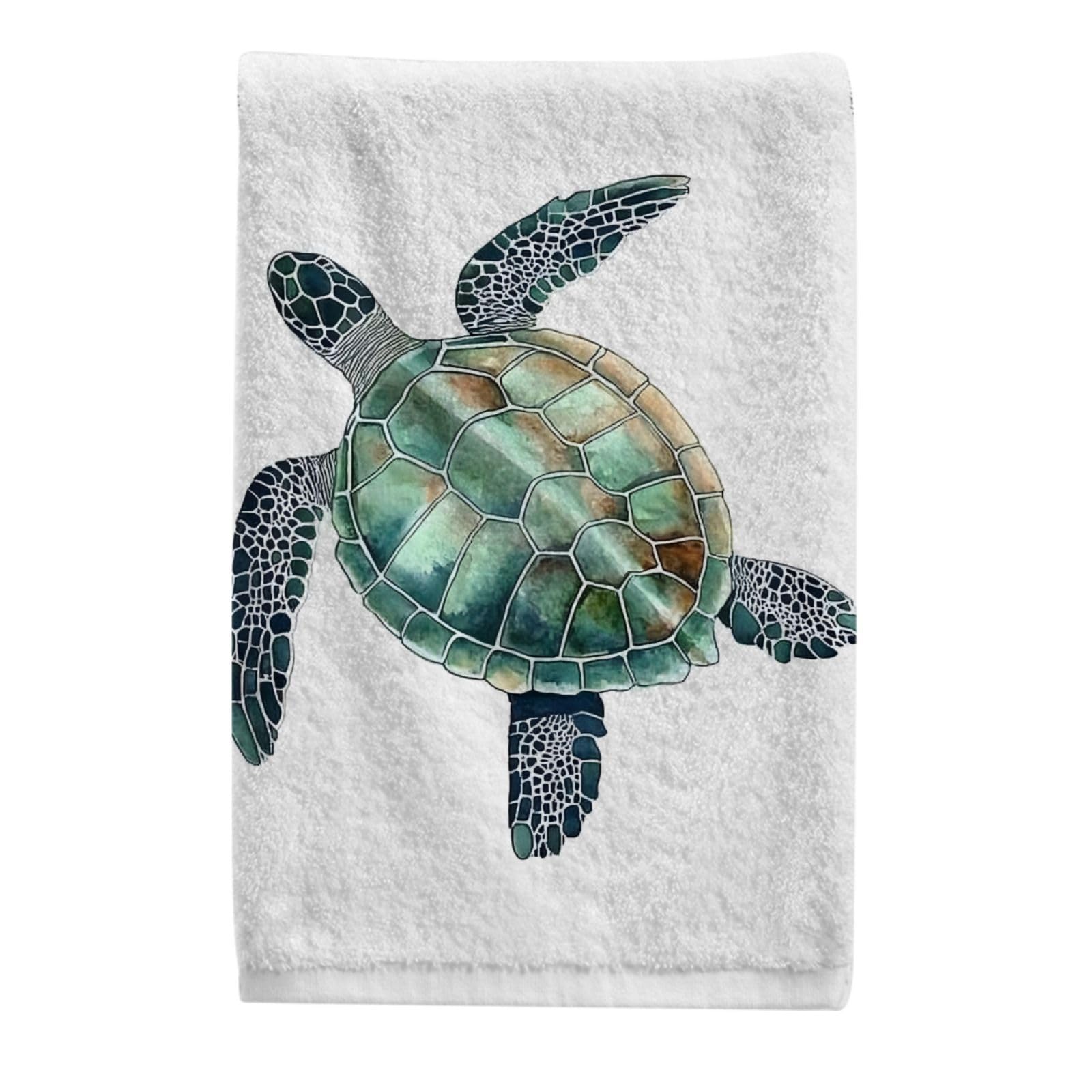 Serviette de bain ultra absorbante et douce aquarelle tortue