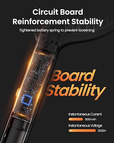 Miniatura 4 de GAIATOP Matamoscas eléctrico, 3200 V alimentado por batería, matamoscas de mano, 3 capas de protección de rejilla de protección para el hogar,