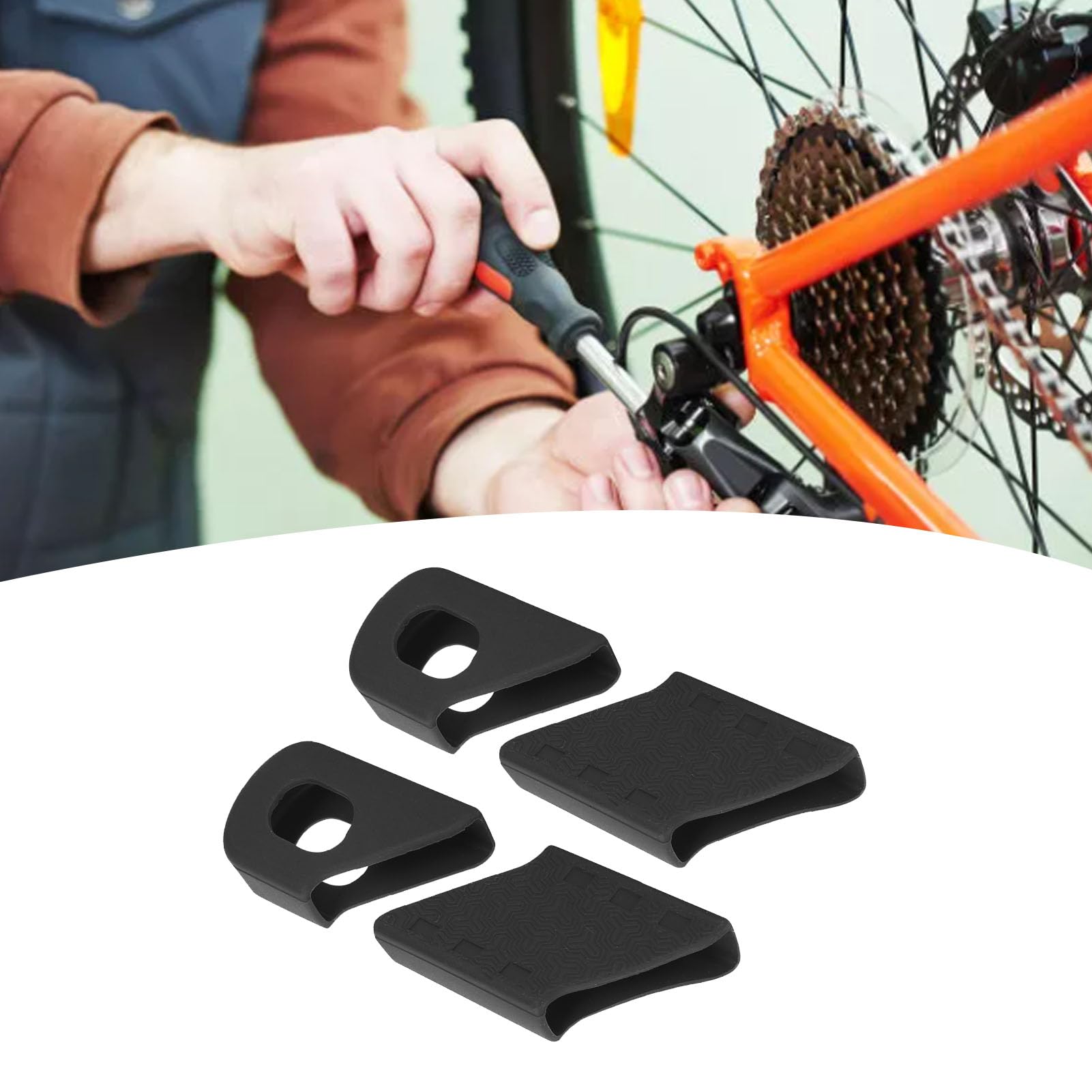 4 pezzi di guaina protettiva in silicone per pedivella per bicicletta - Protezione durevole per pedivella per biciclette - Antiurto e resistente all'olio - Facile installazion