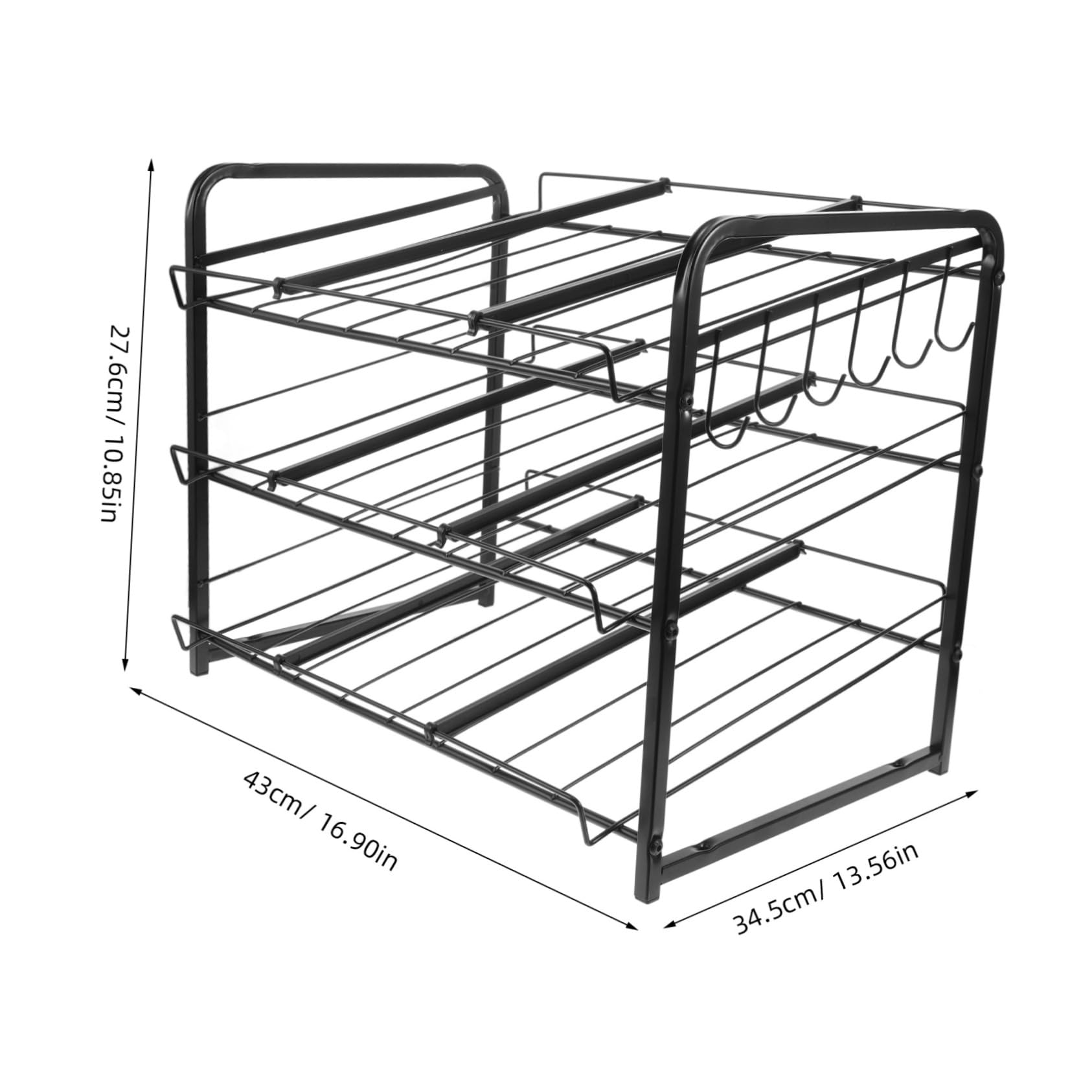 PRETYZOOM Organizador Apilable De Latas De 3 Niveles, Estante para Almacenar Alimentos Enlatados, Acero Resistente Negro, Ajuste Versátil, para Cocina y Despensa, Almacenamiento Doble Capas