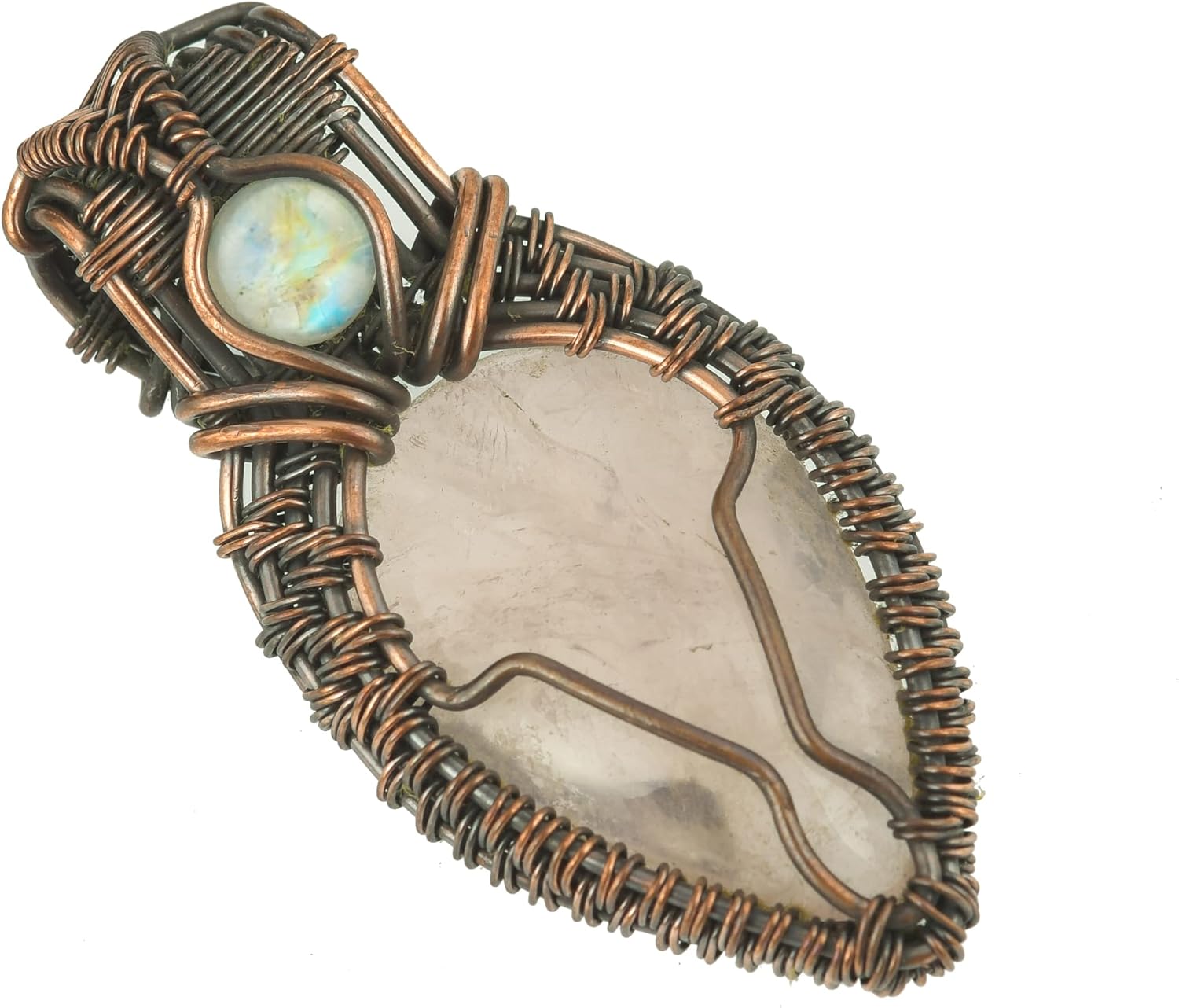 Stunning Handmade Copper Wire Wrapped Multi-Gemstone Pendant Necklace 20" - Perfect for Spiritual Connection and Intuition